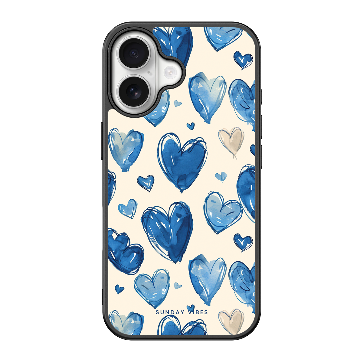 Blue Heart Sketch iPhone Case