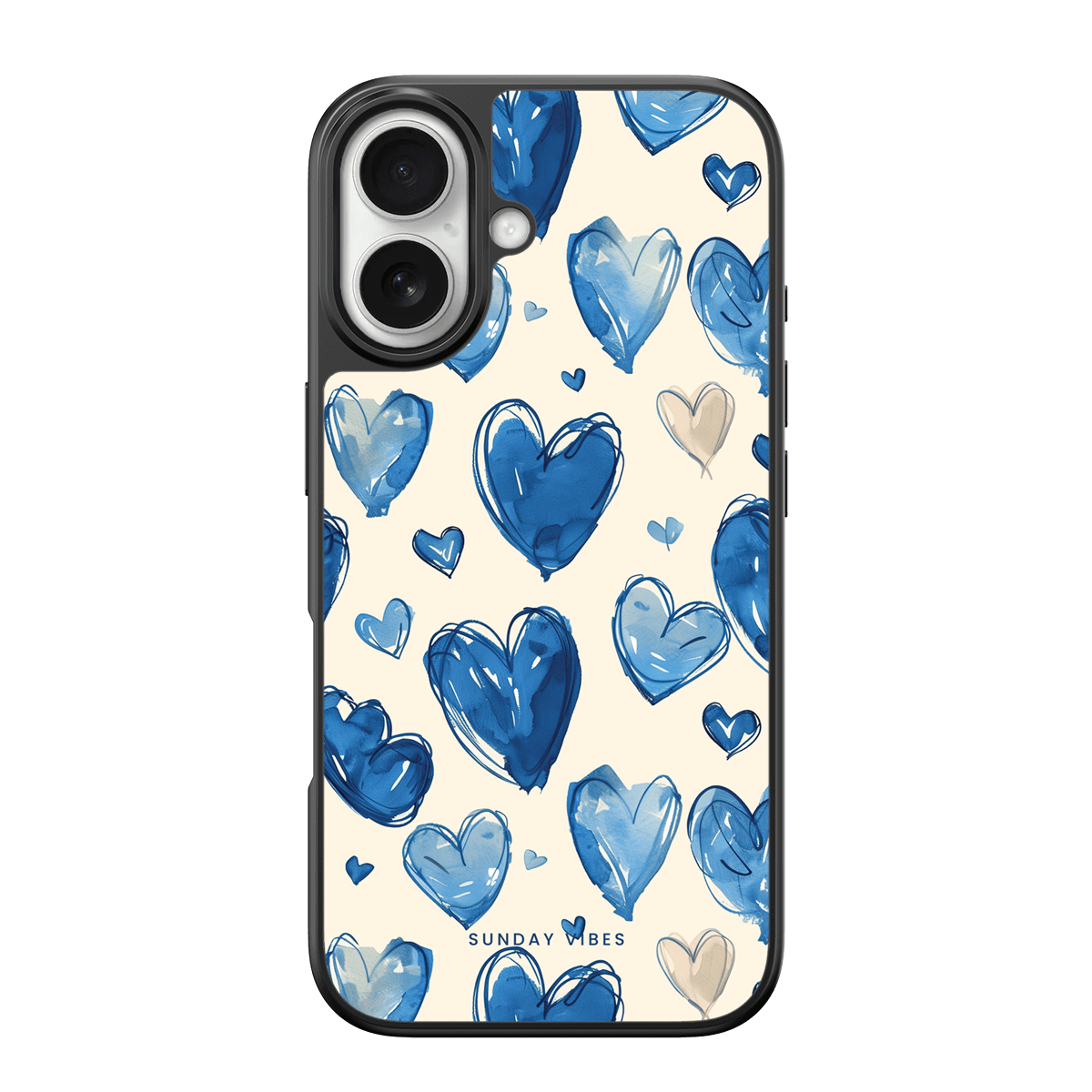 Blue Heart Sketch iPhone Case