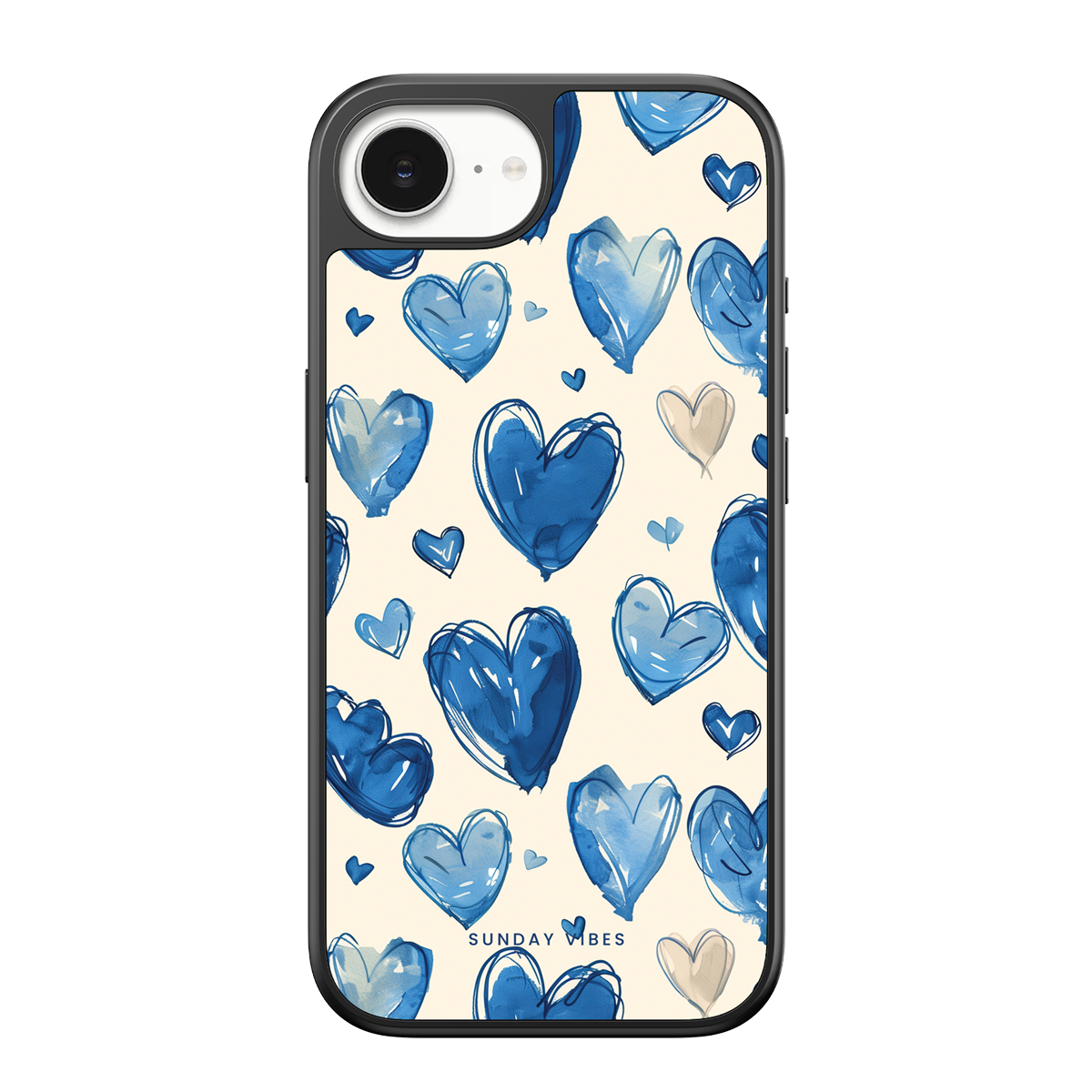 Blue Heart Sketch iPhone Case