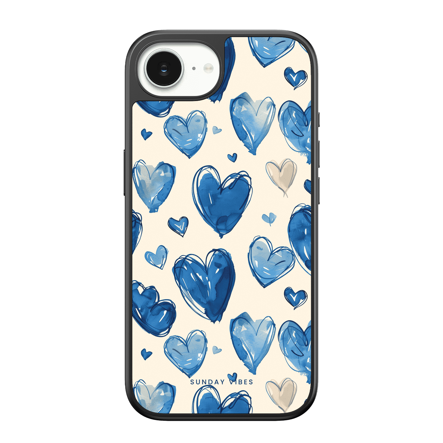 Blue Heart Sketch iPhone Case
