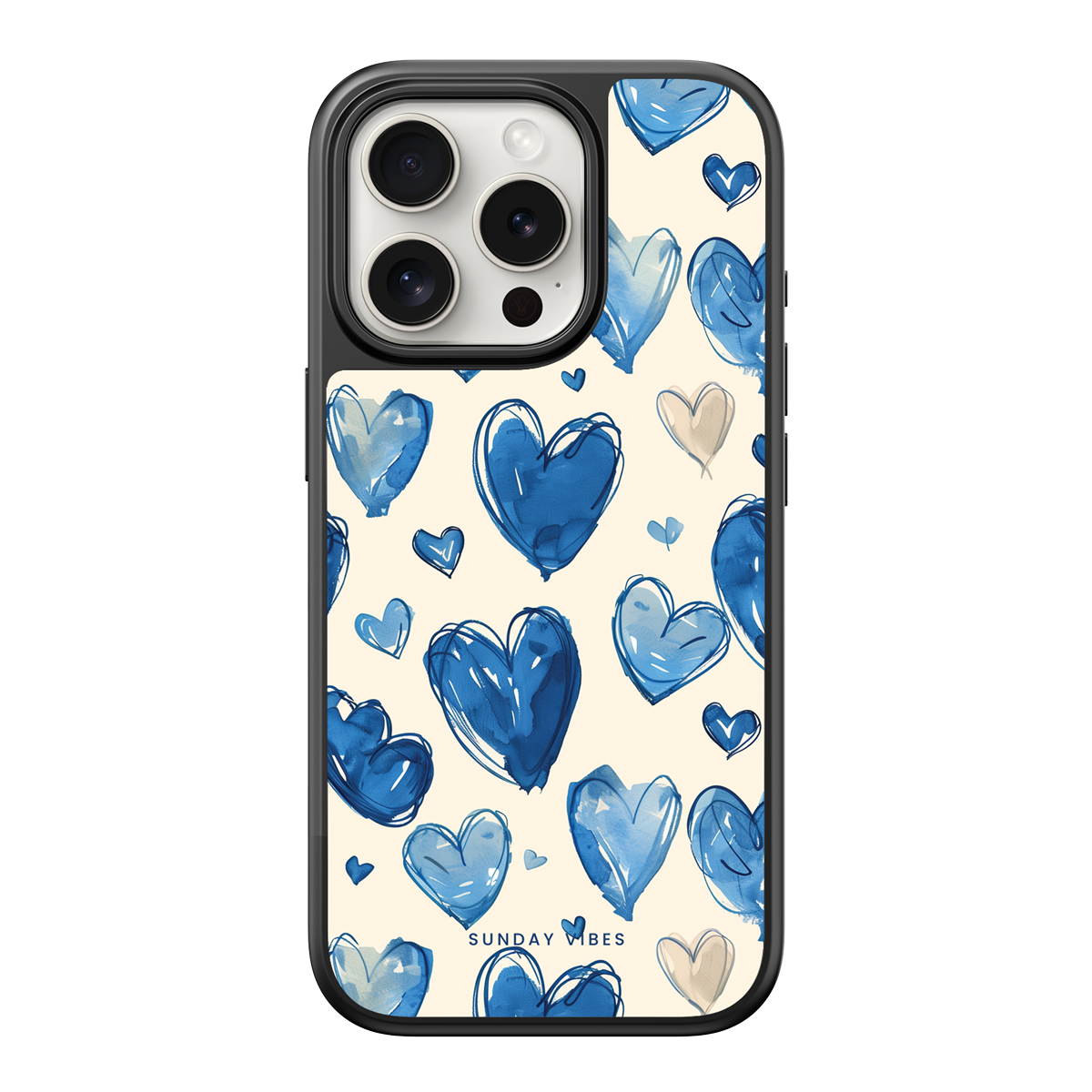 Blue Heart Sketch iPhone Case