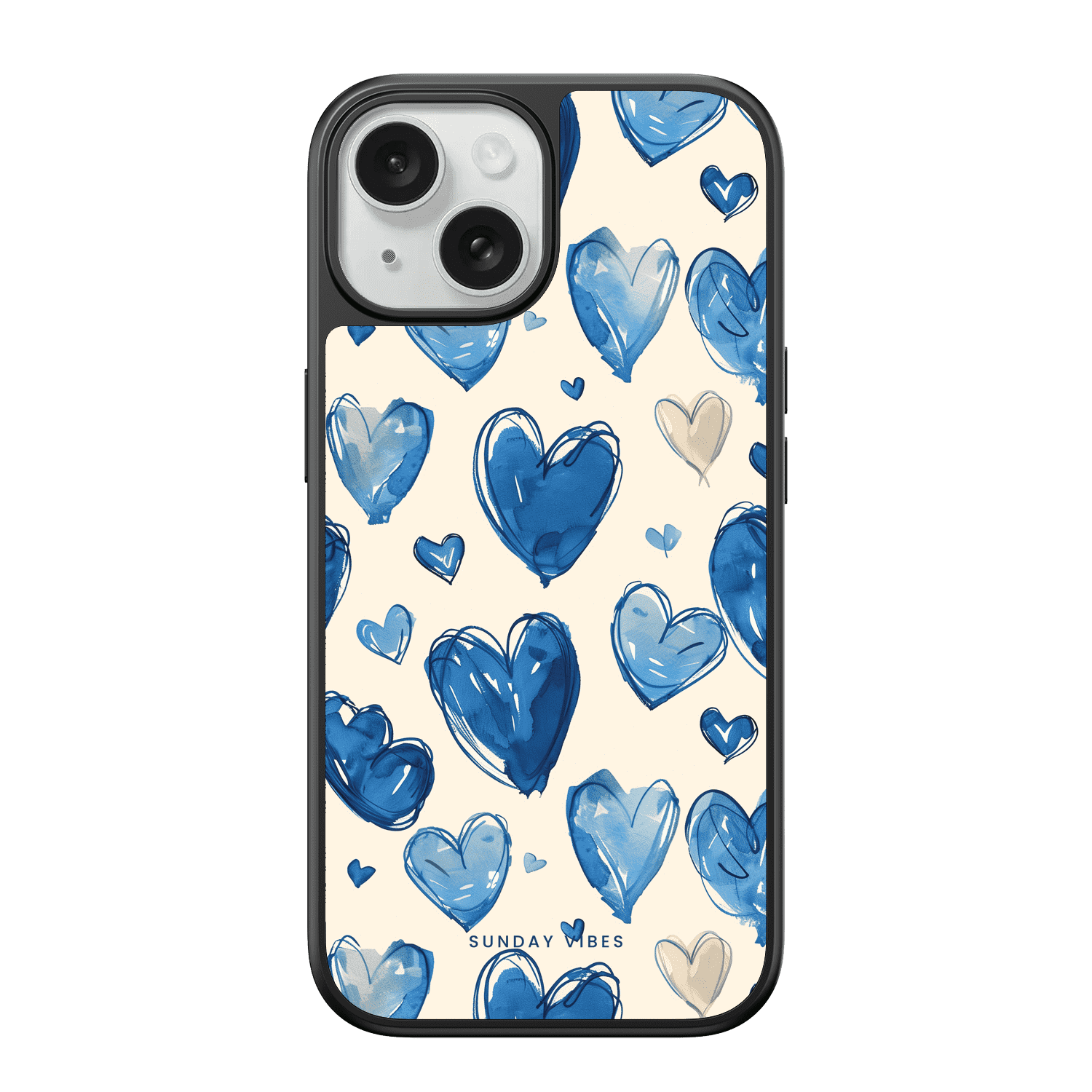 Blue Heart Sketch iPhone Case