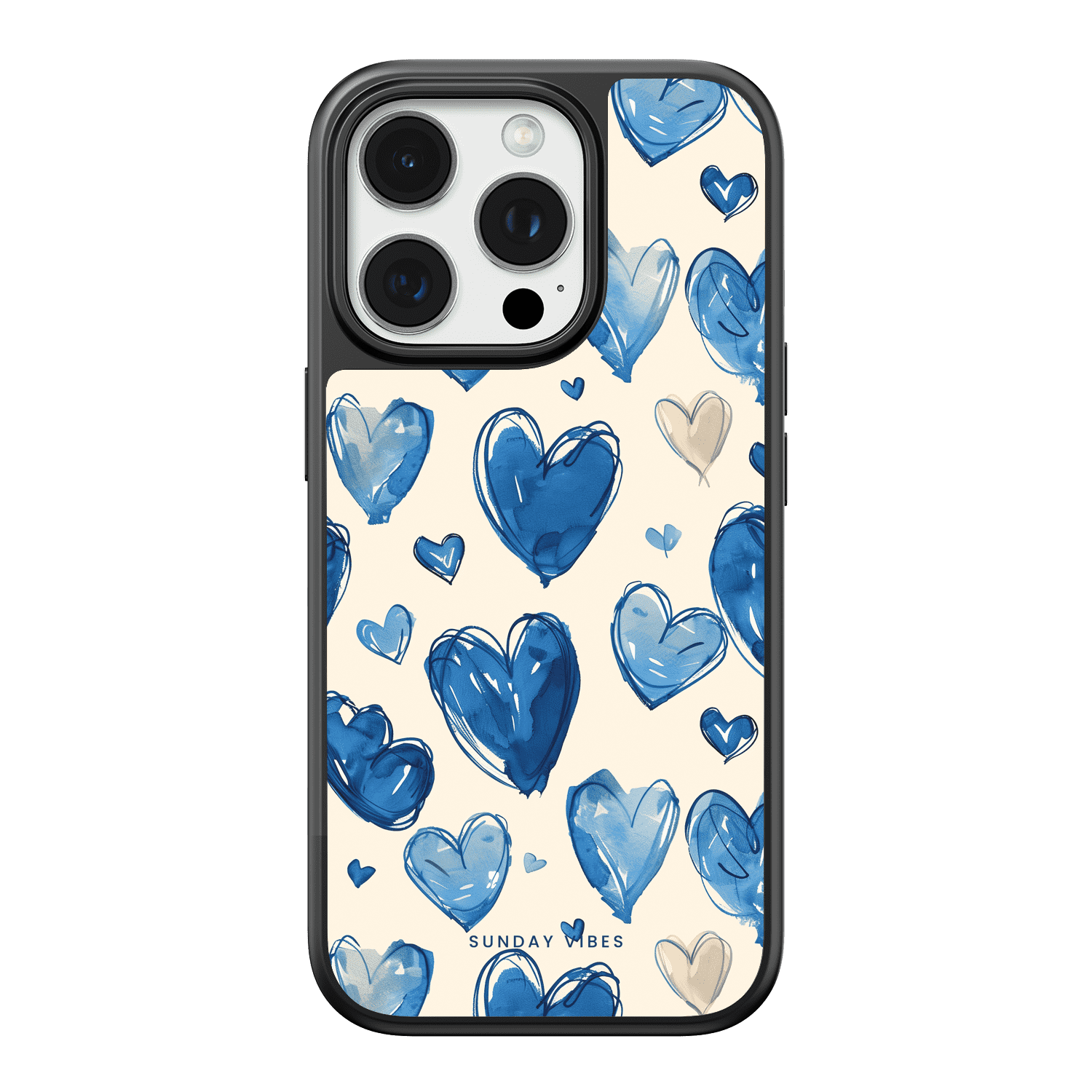 Blue Heart Sketch iPhone Case