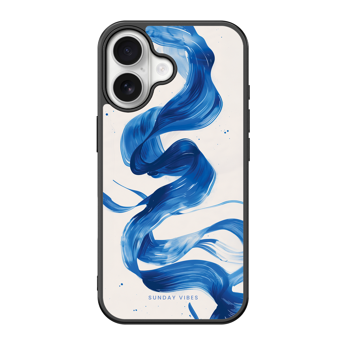 Blue Wave Brushstroke iPhone Case