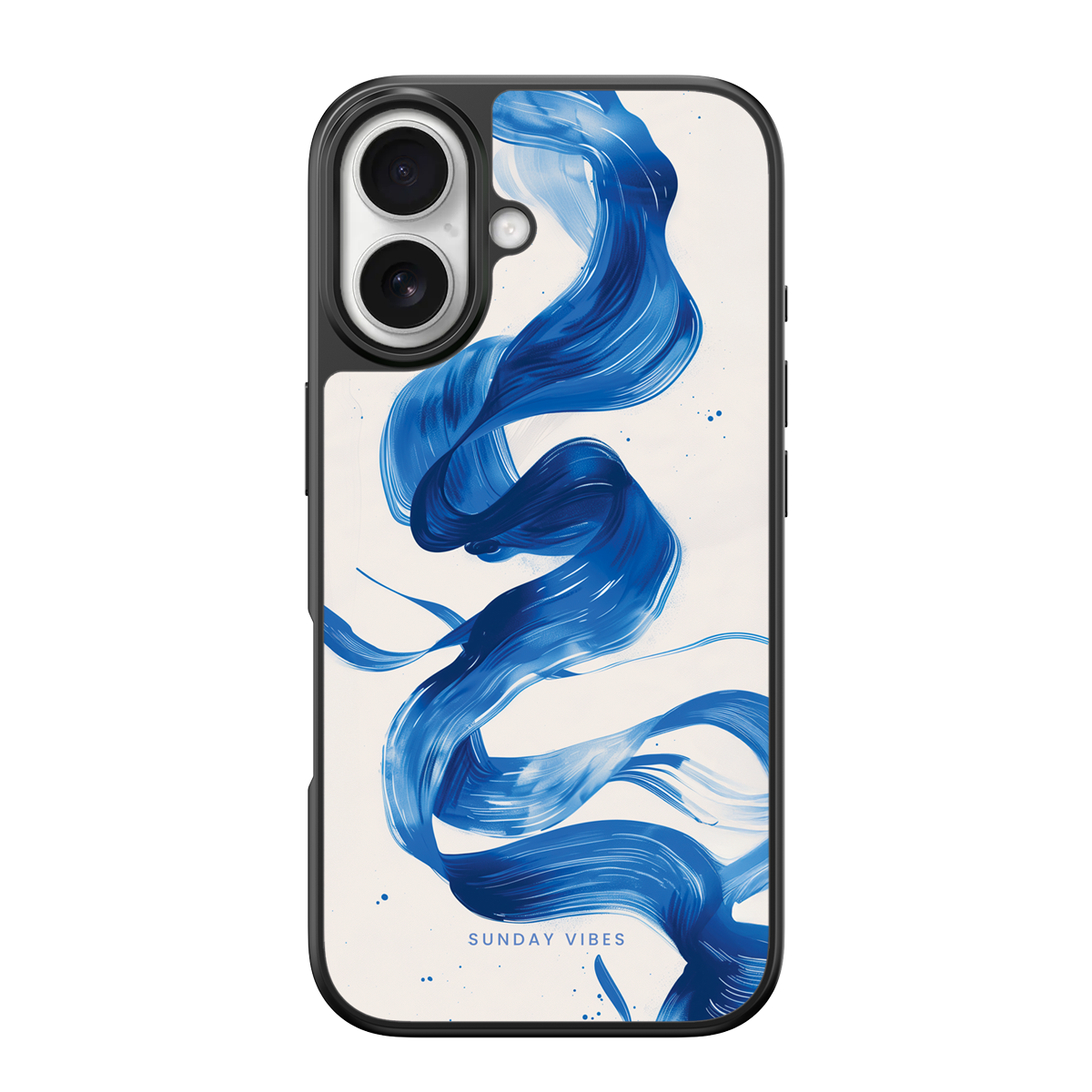 Blue Wave Brushstroke iPhone Case