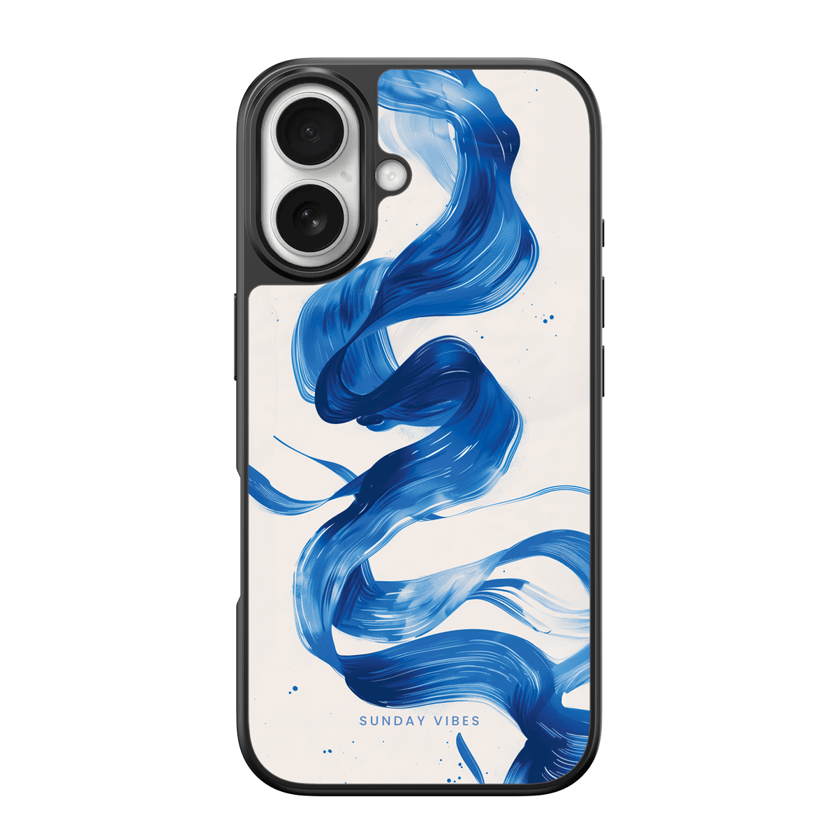 Blue Wave Brushstroke iPhone Case
