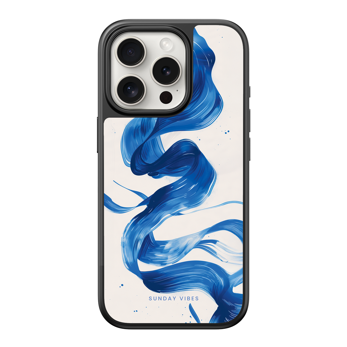 Blue Wave Brushstroke iPhone Case