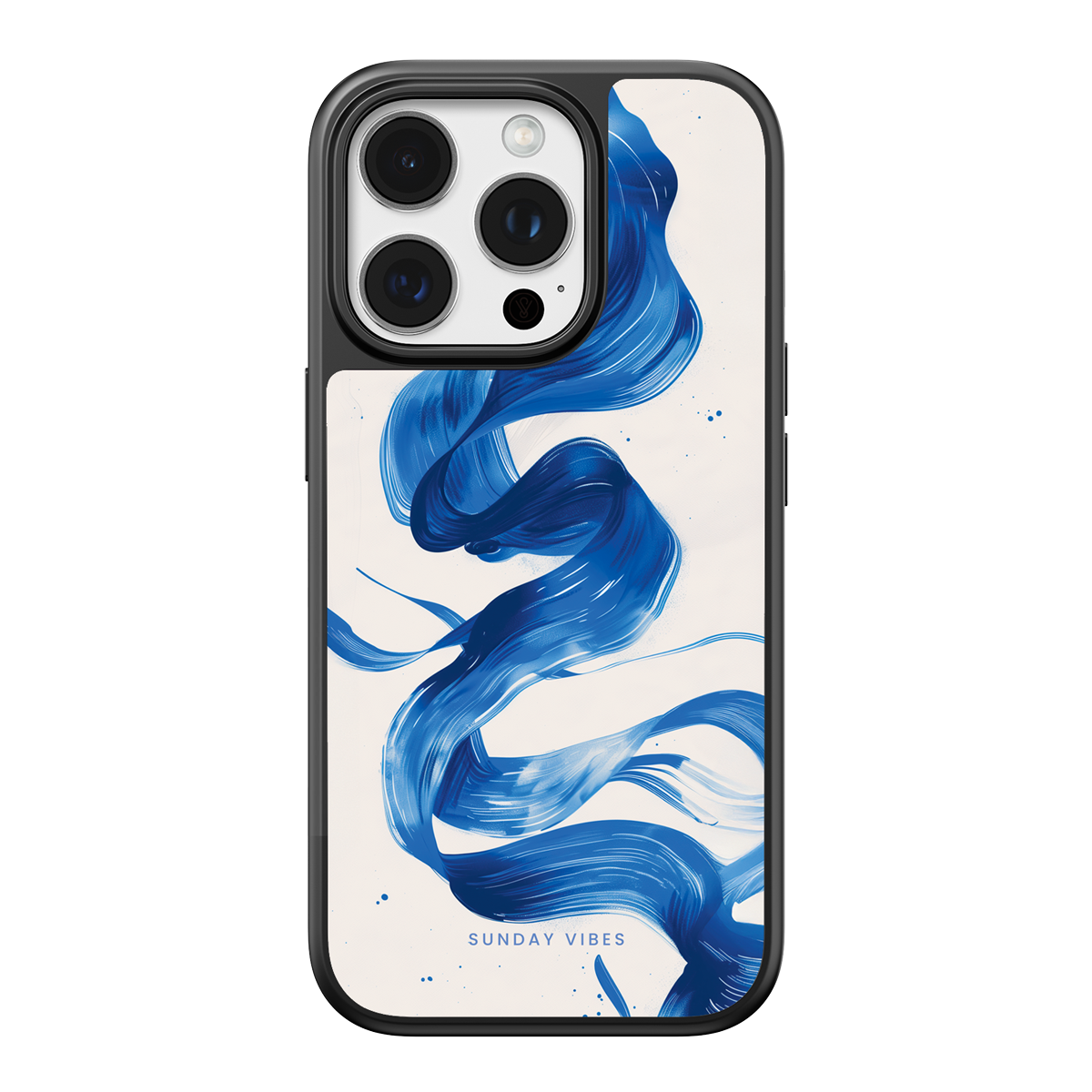 Blue Wave Brushstroke iPhone Case