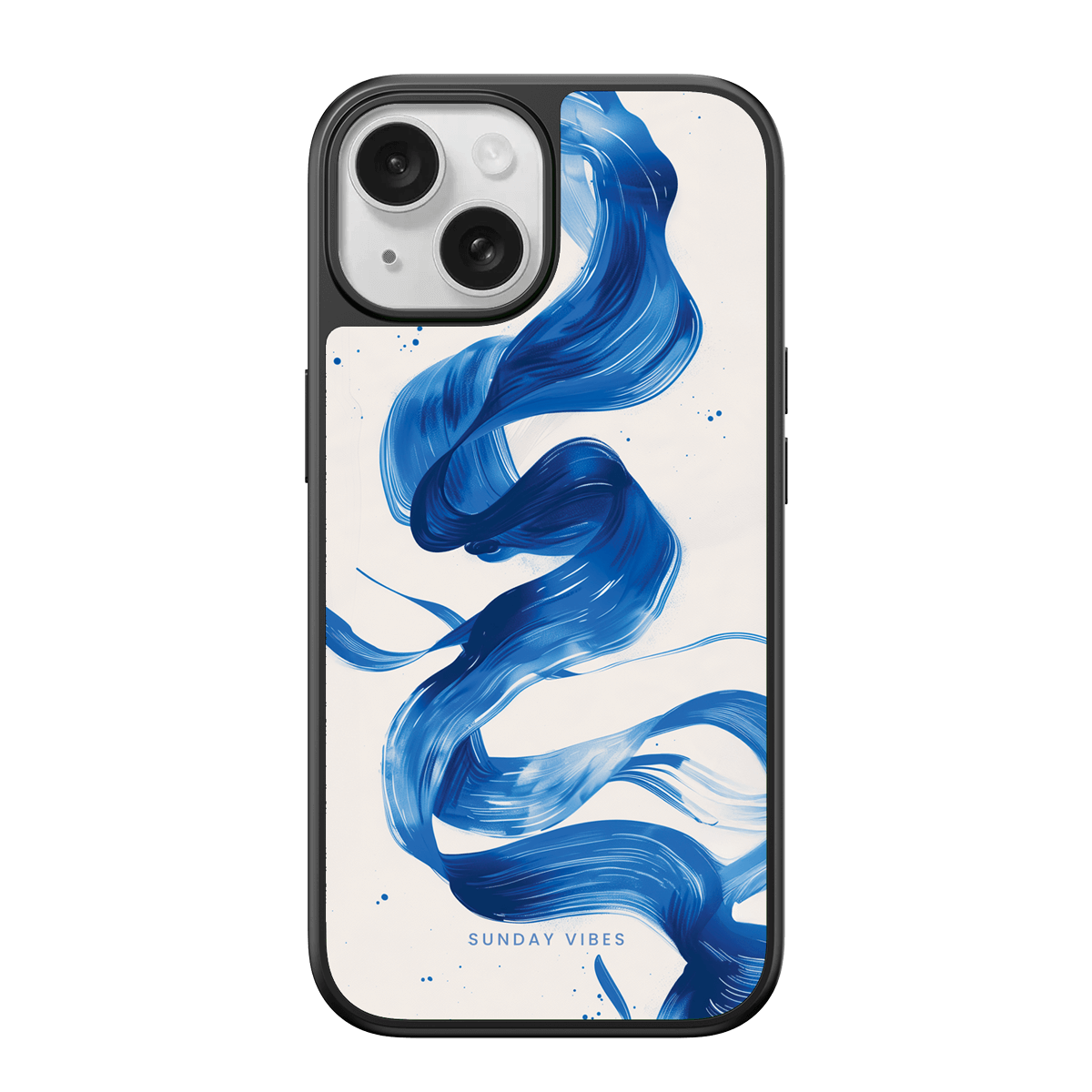 Blue Wave Brushstroke iPhone Case