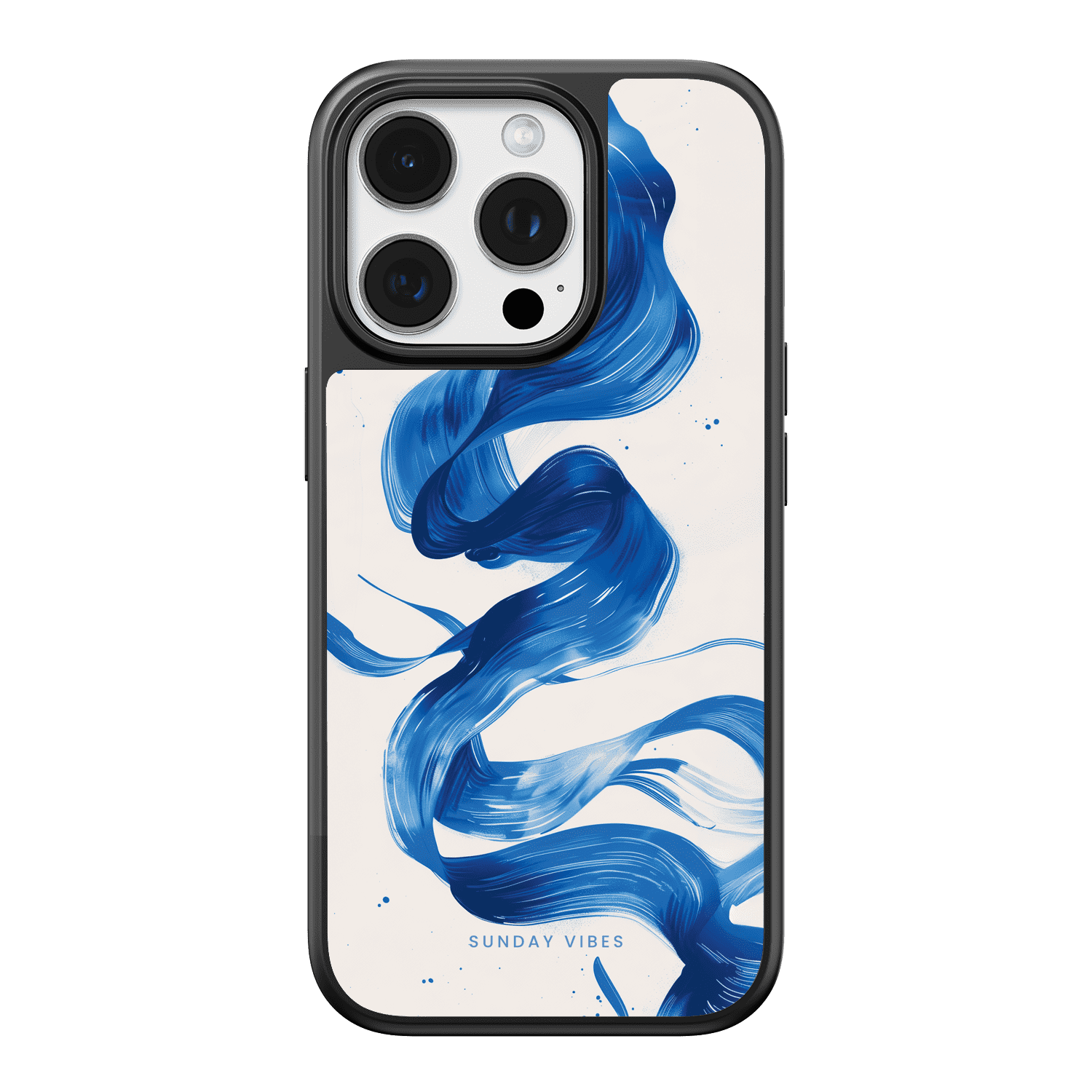 Blue Wave Brushstroke iPhone Case