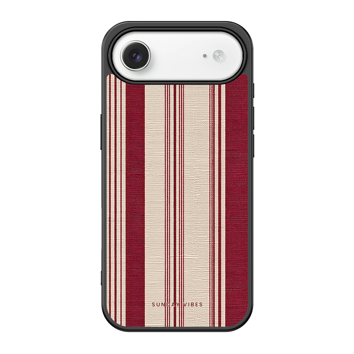 Crimson Linen Stripe iPhone Case