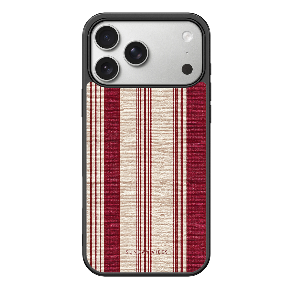 Crimson Linen Stripe iPhone Case