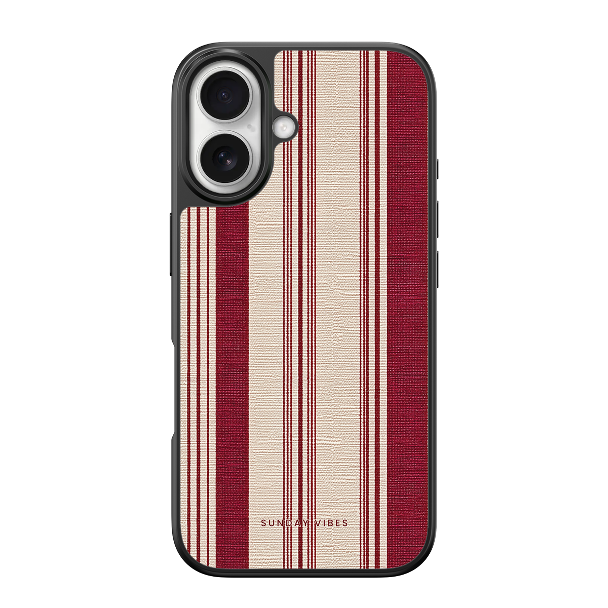 Crimson Linen Stripe iPhone Case