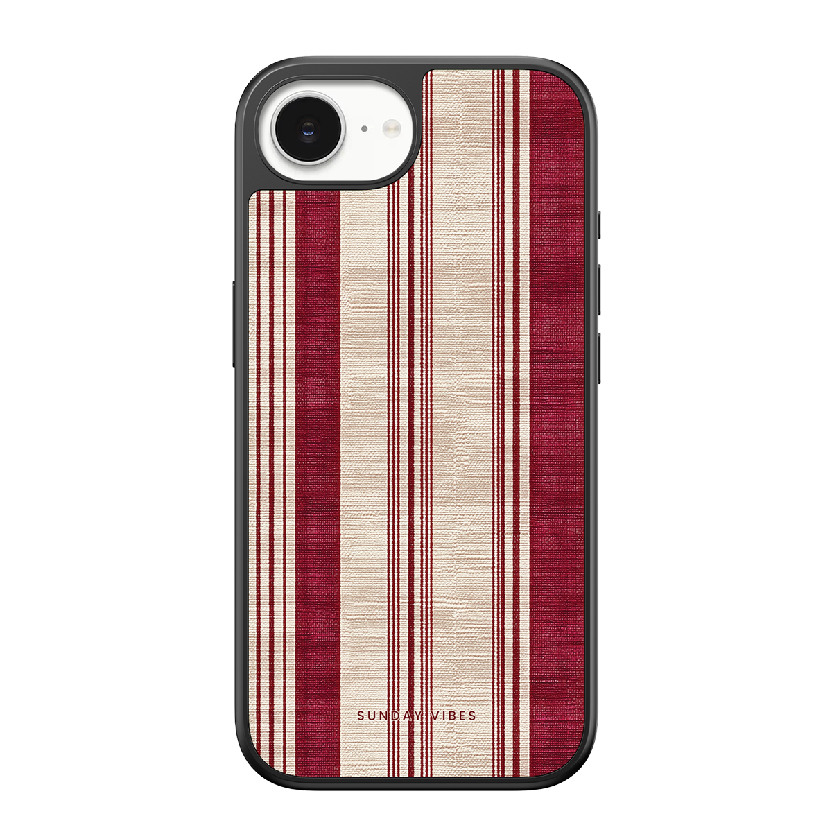 Crimson Linen Stripe iPhone Case
