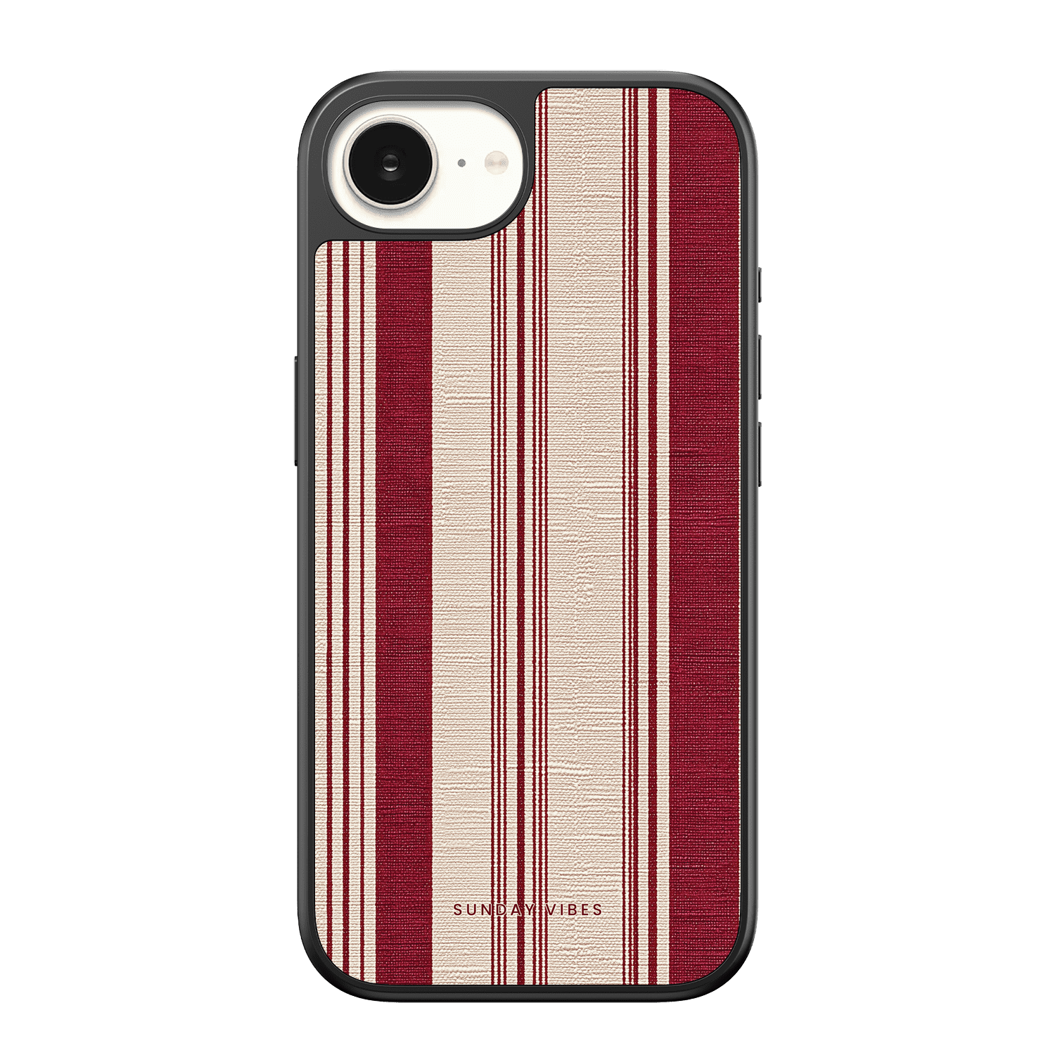 Crimson Linen Stripe iPhone Case