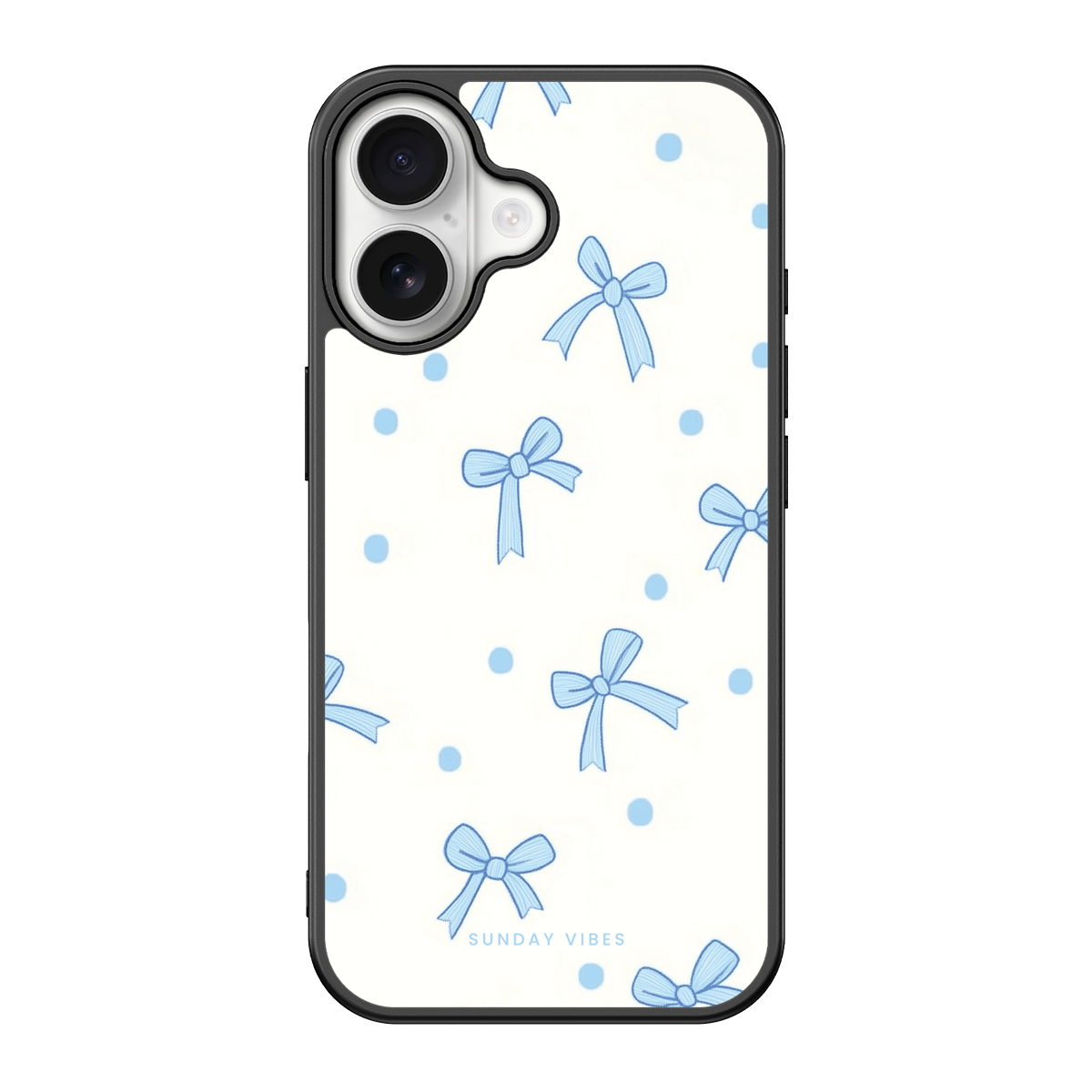 Baby Blue Bow Delight iPhone Case