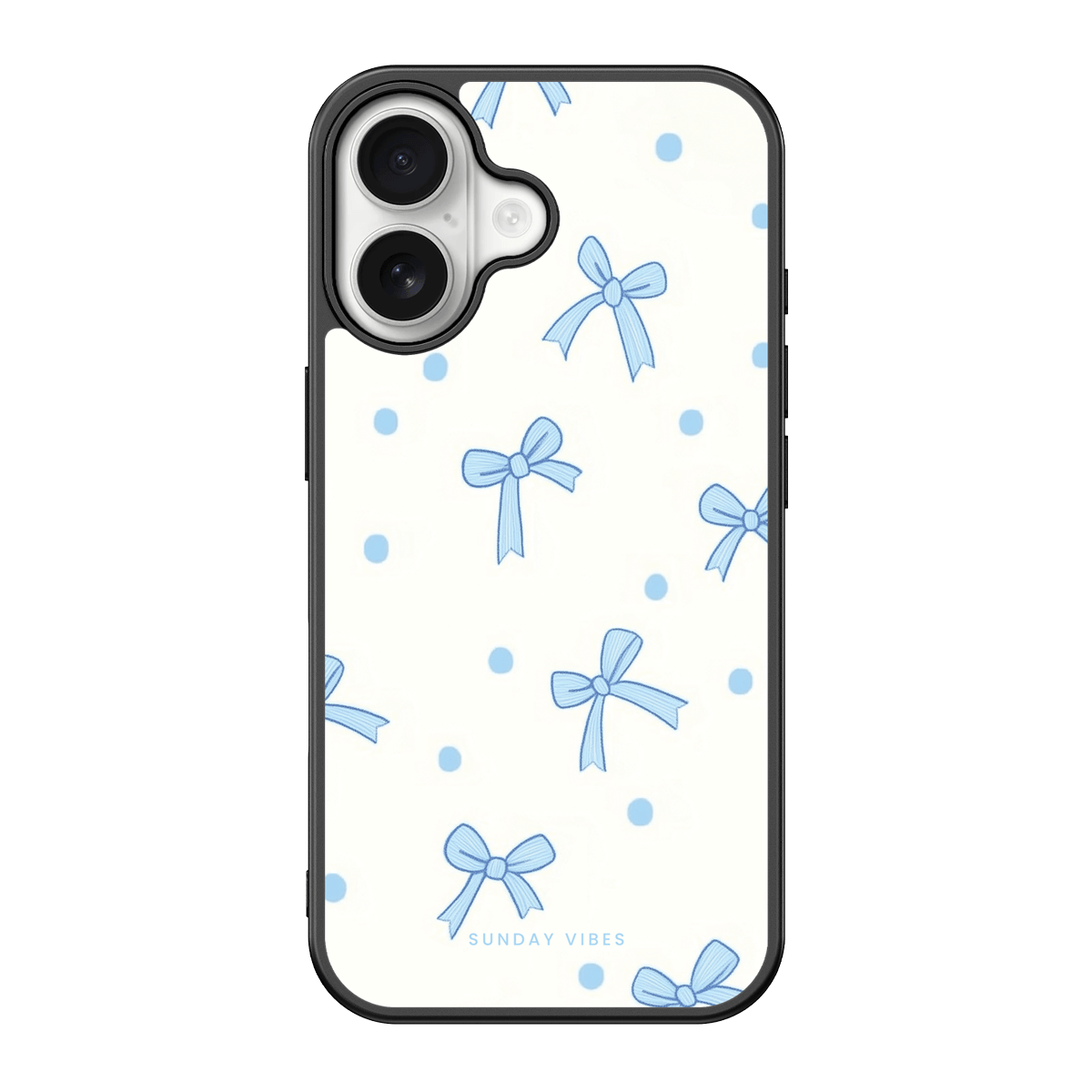 Baby Blue Bow Delight iPhone Case