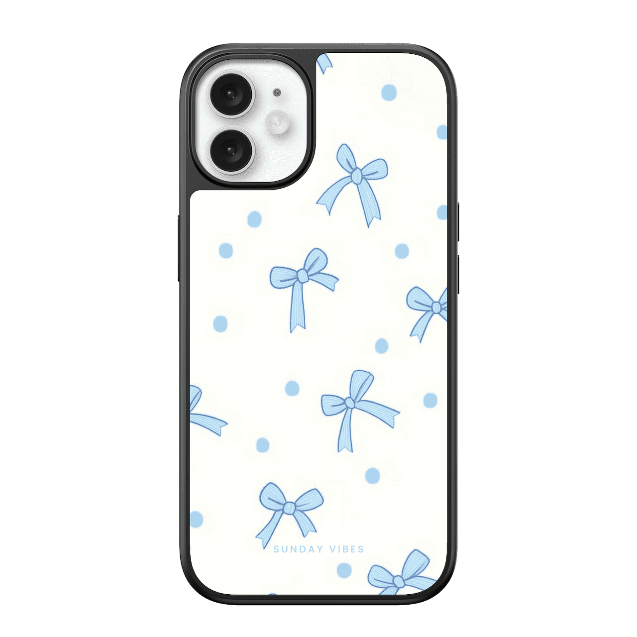 Baby Blue Bow Delight iPhone Case