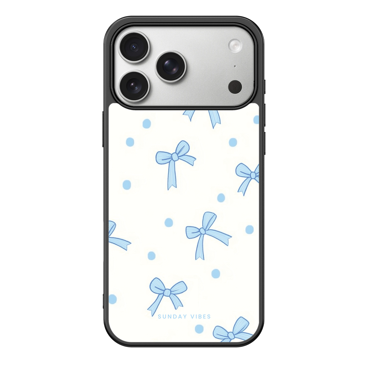 Baby Blue Bow Delight iPhone Case