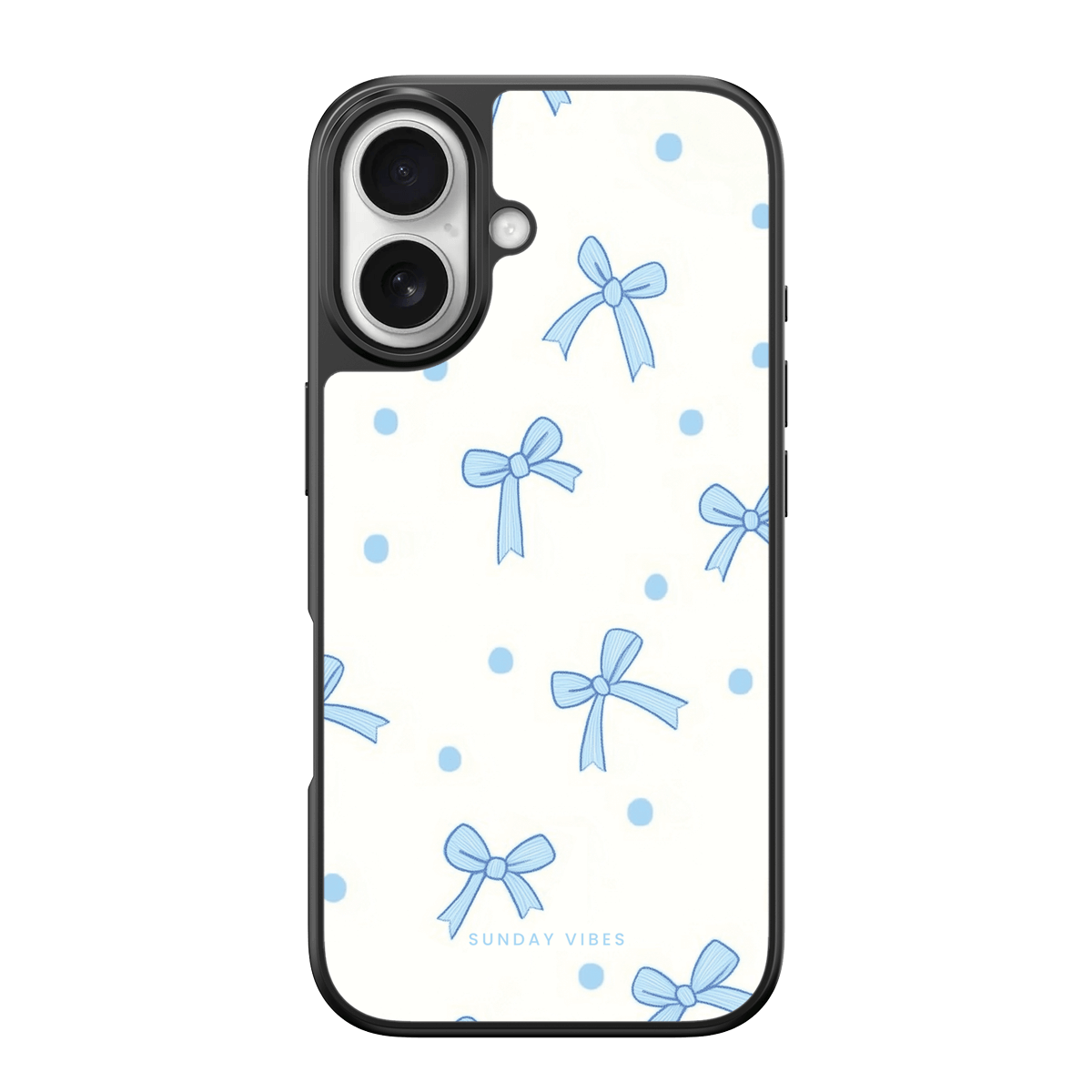 Baby Blue Bow Delight iPhone Case