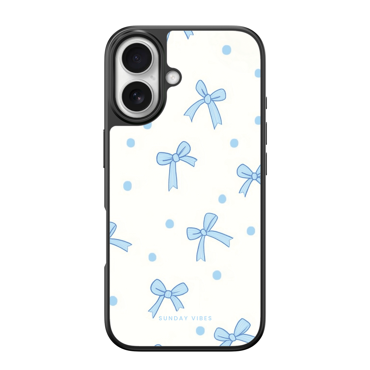 Baby Blue Bow Delight iPhone Case