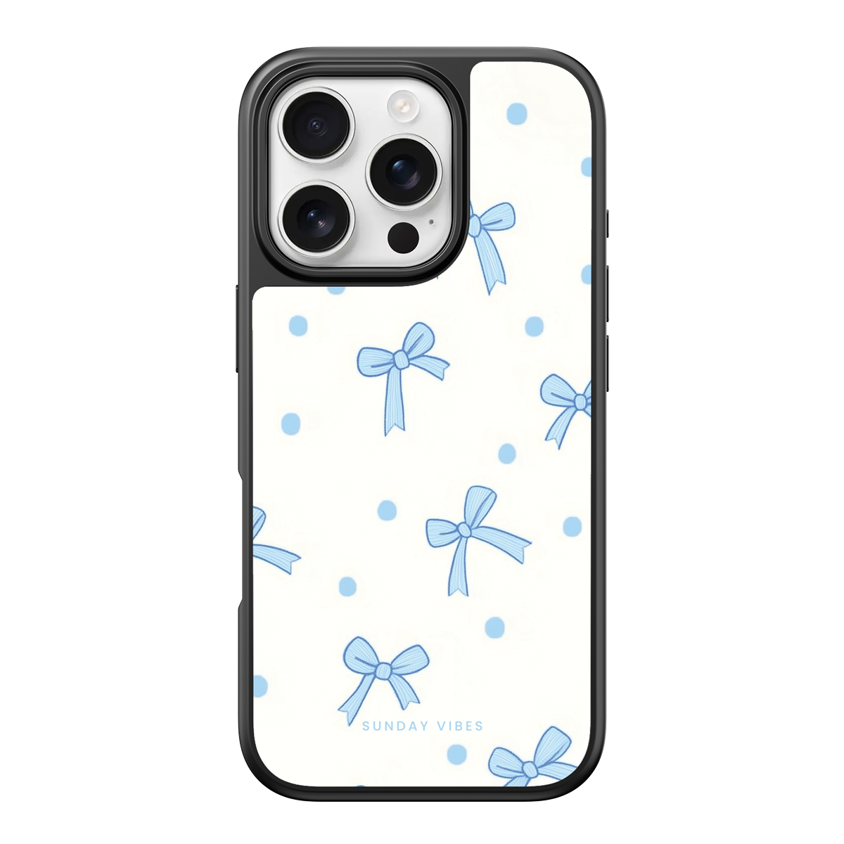 Baby Blue Bow Delight iPhone Case