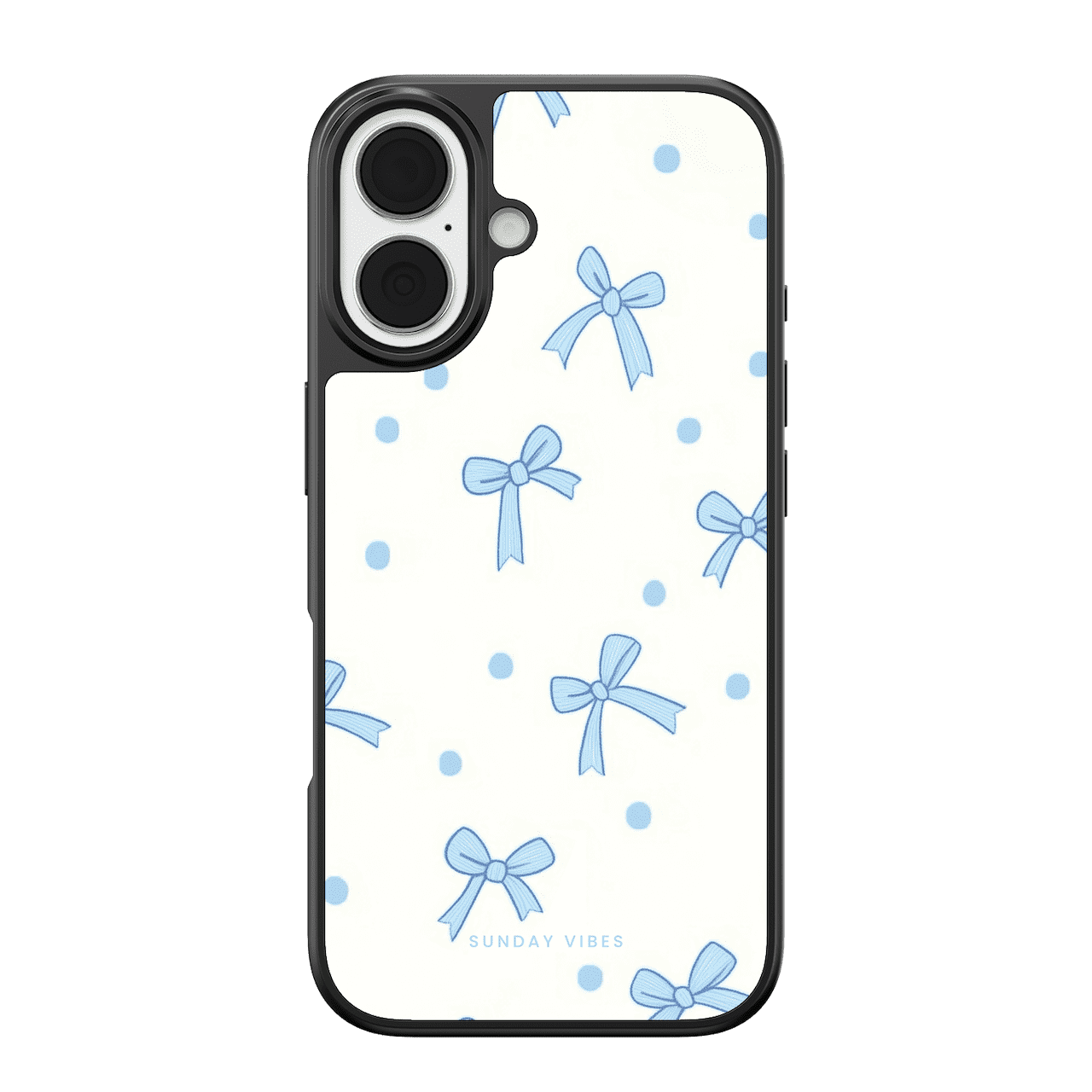 Baby Blue Bow Delight iPhone Case