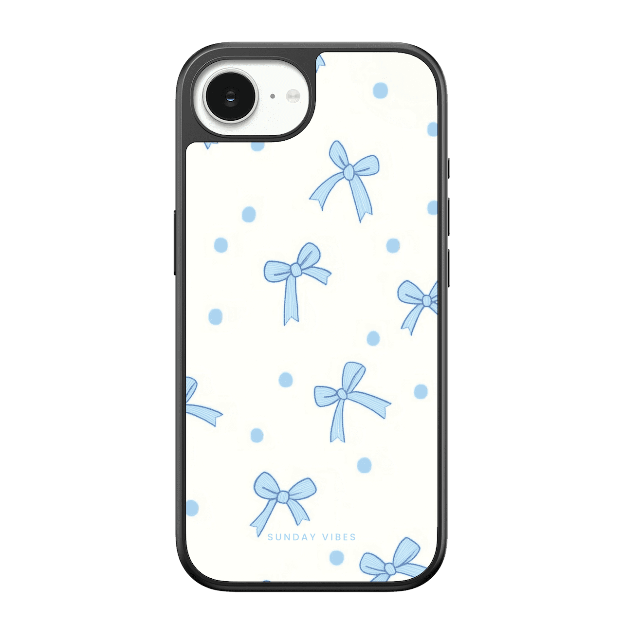 Baby Blue Bow Delight iPhone Case