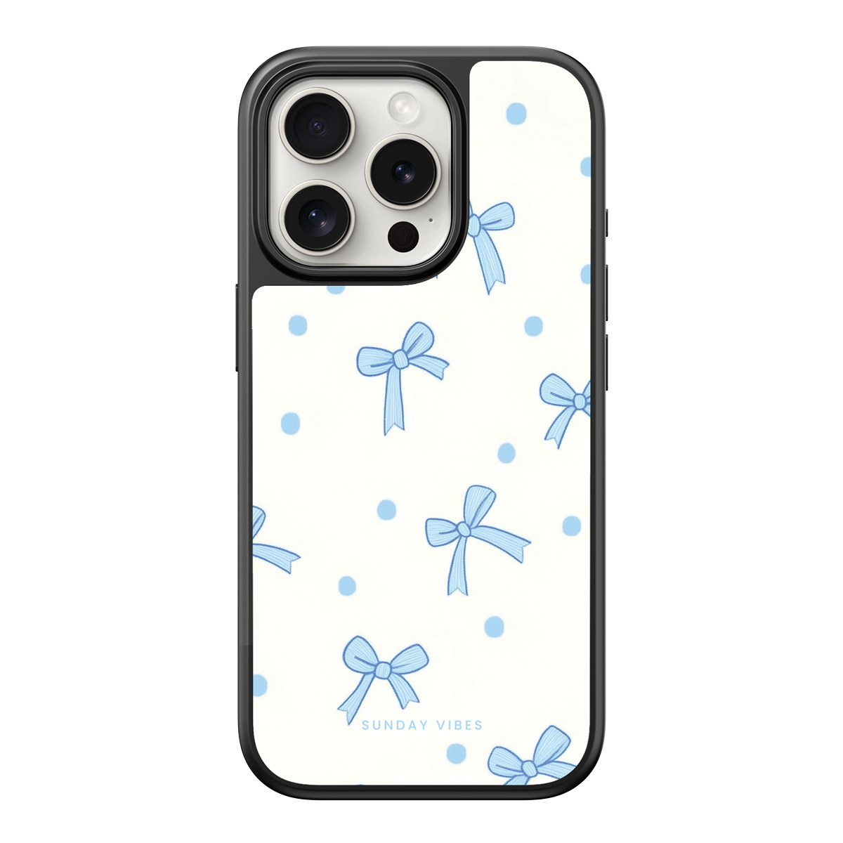 Baby Blue Bow Delight iPhone Case