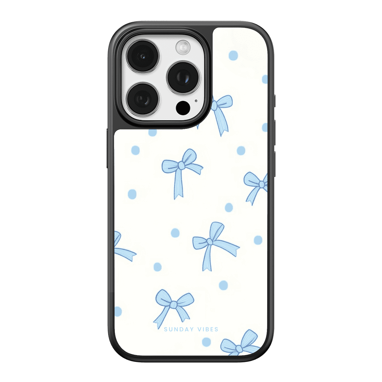 Baby Blue Bow Delight iPhone Case