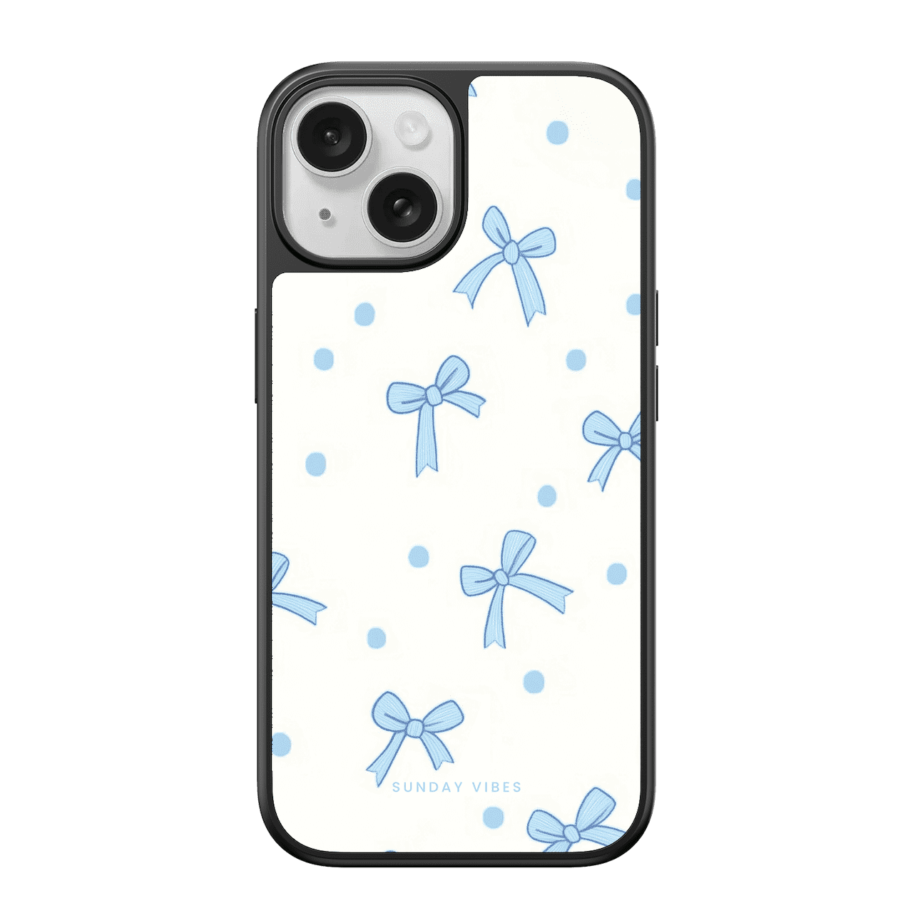 Baby Blue Bow Delight iPhone Case