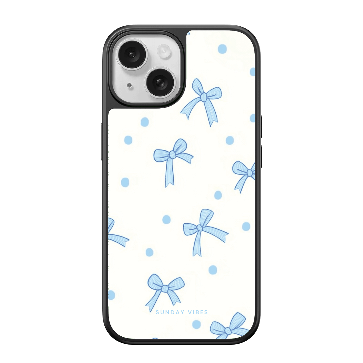 Baby Blue Bow Delight iPhone Case