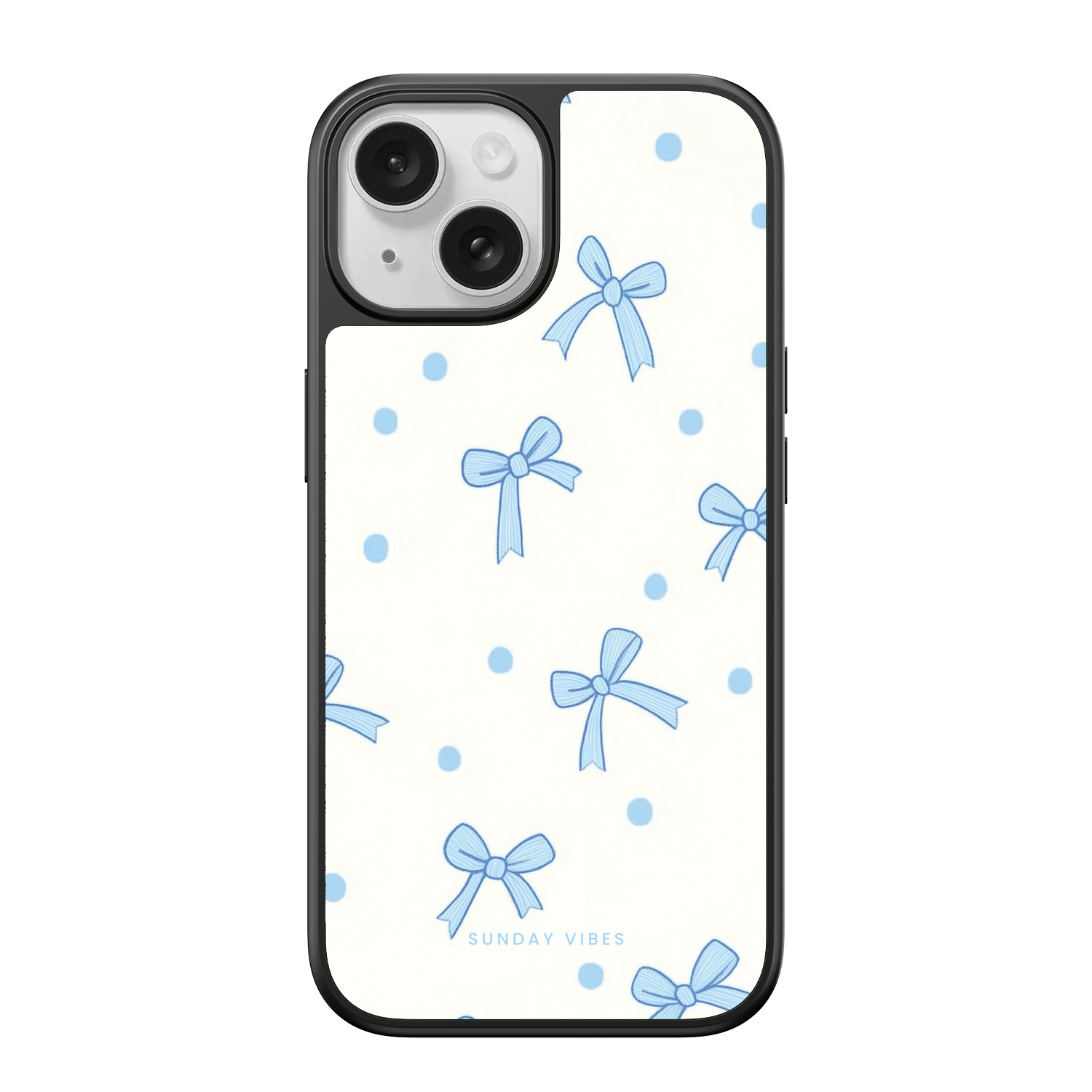 Baby Blue Bow Delight iPhone Case
