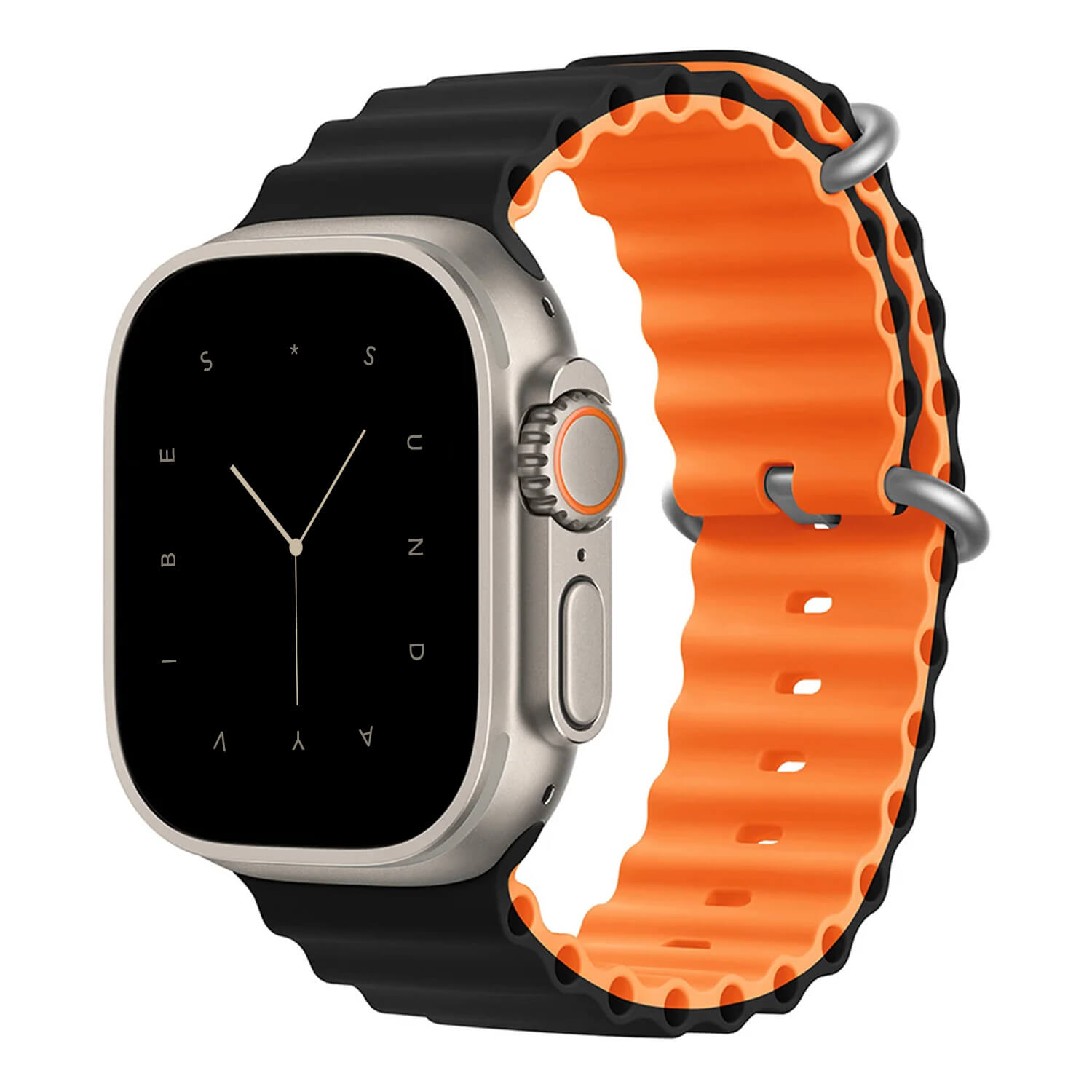 Silicone Ocean Band - Black/Orange