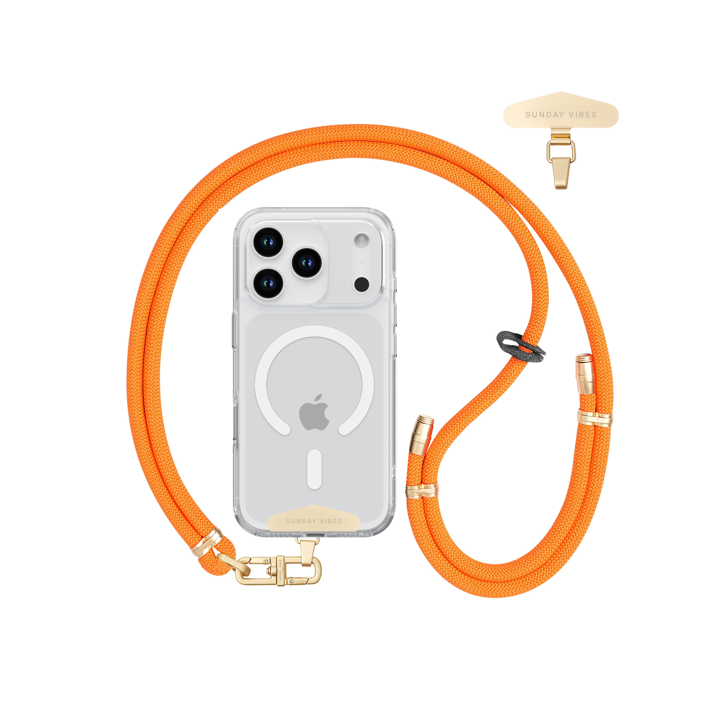 Adjustable Crossbody Lanyard - Orange