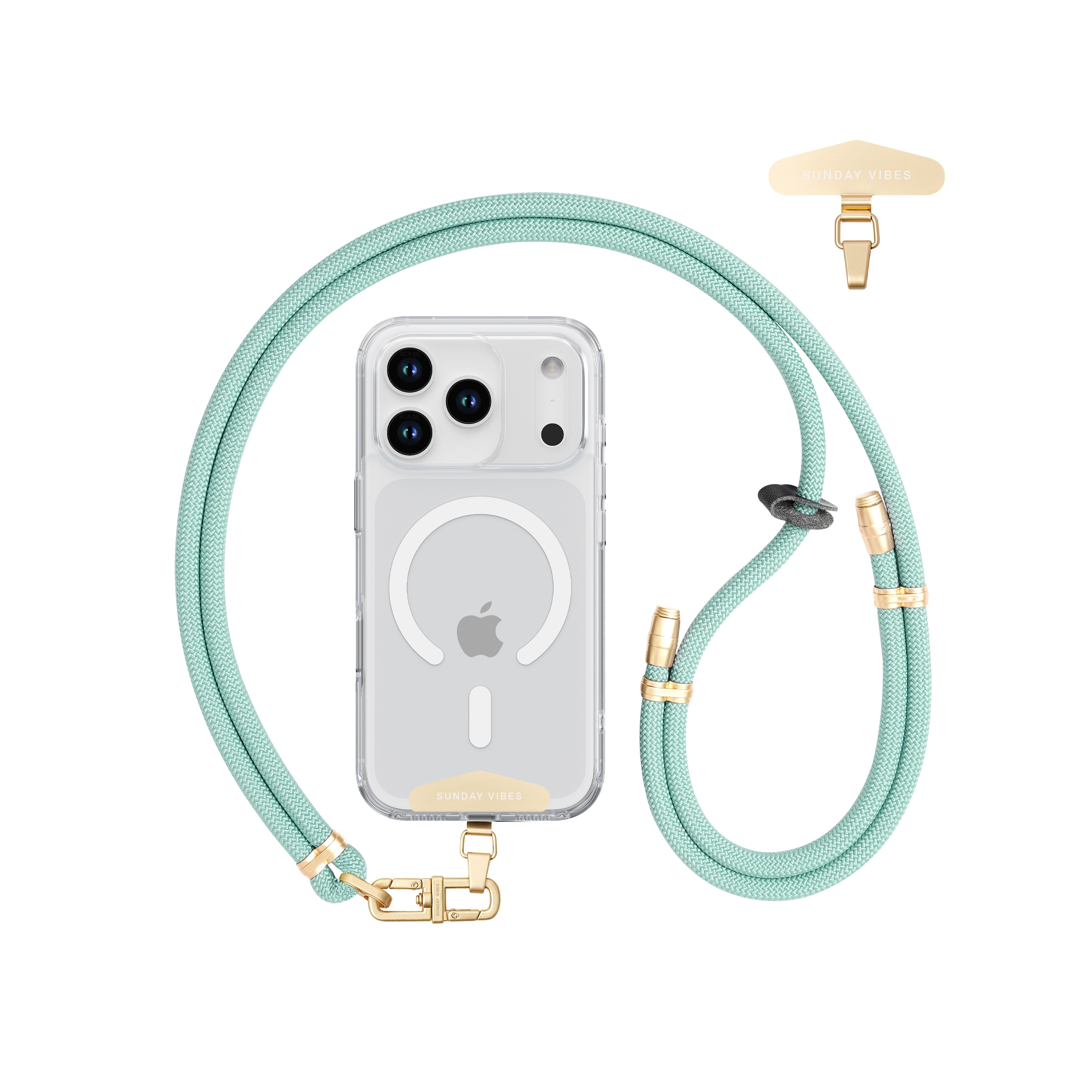 Adjustable Crossbody Lanyard - Robin Egg Blue