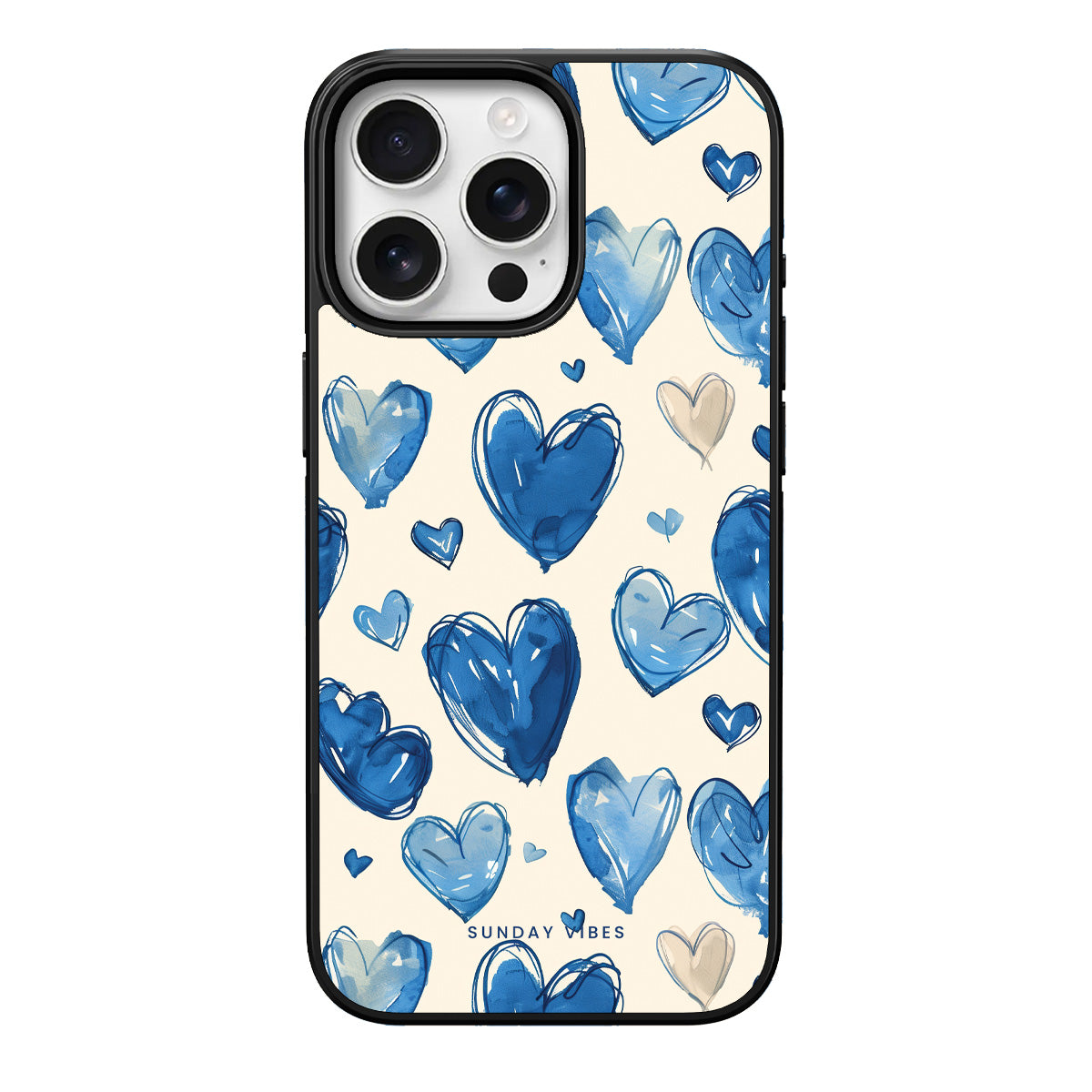 Blue Heart Sketch iPhone Case