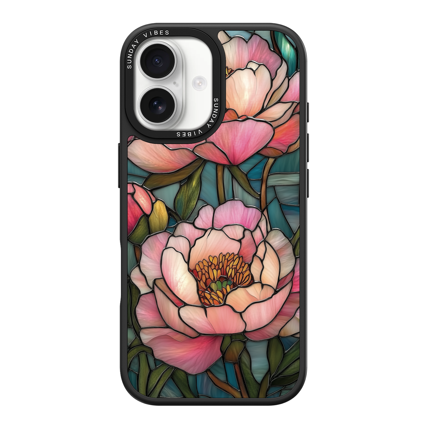 Peony Reverie iPhone Case | Jewel-Toned Stained Glass Art