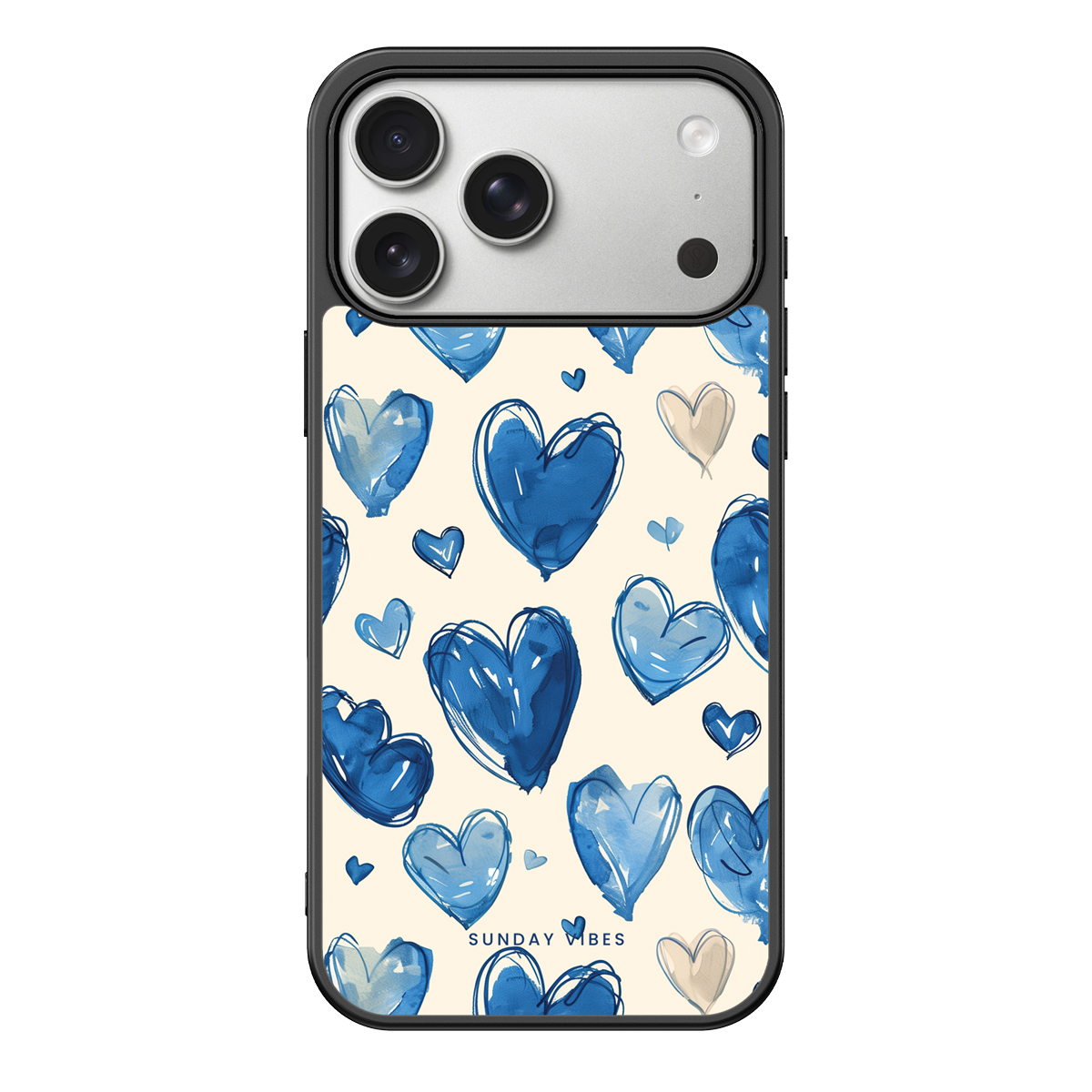 Blue Heart Sketch iPhone Case