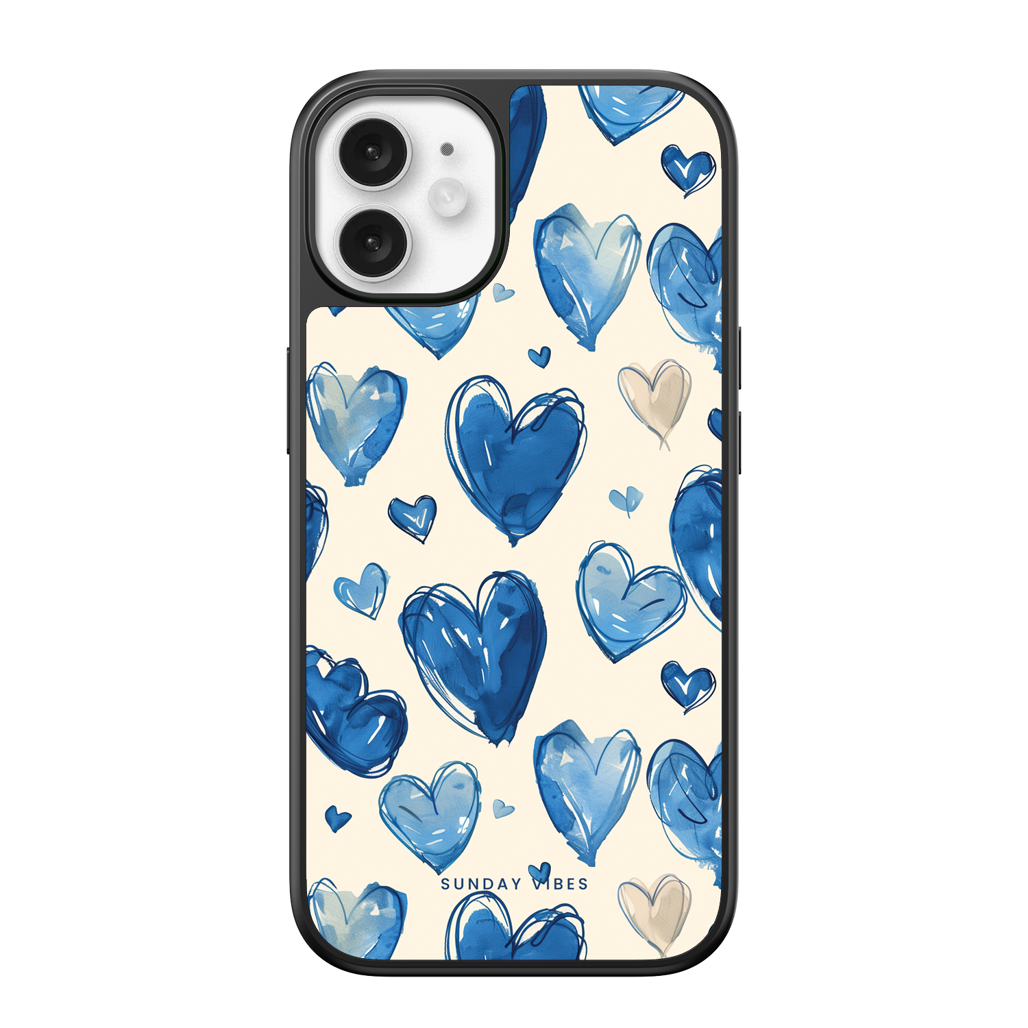 Blue Heart Sketch iPhone Case