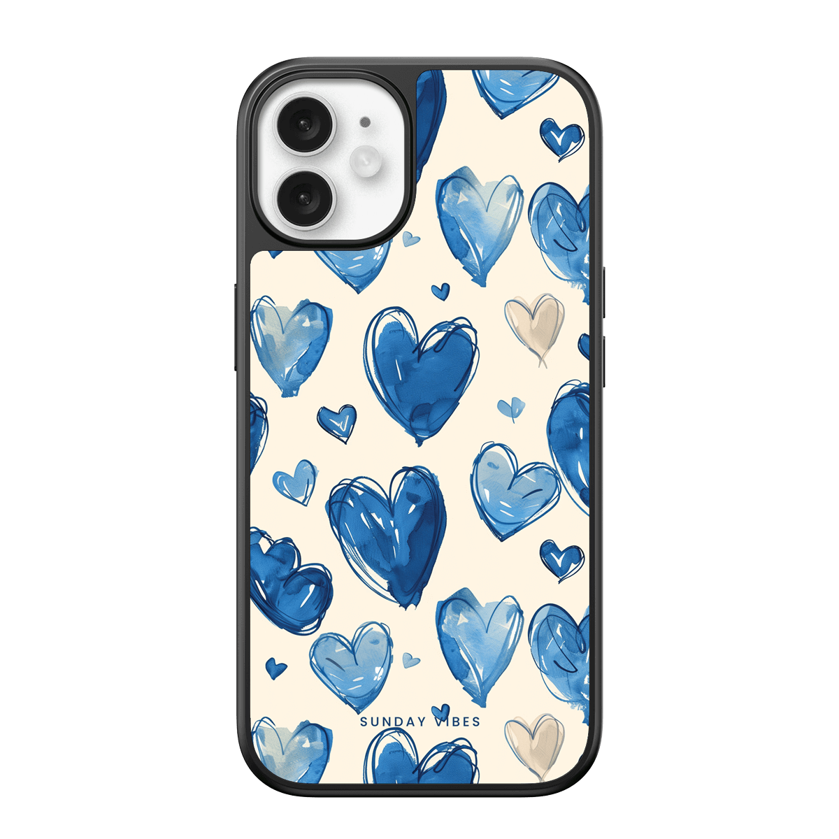 Blue Heart Sketch iPhone Case