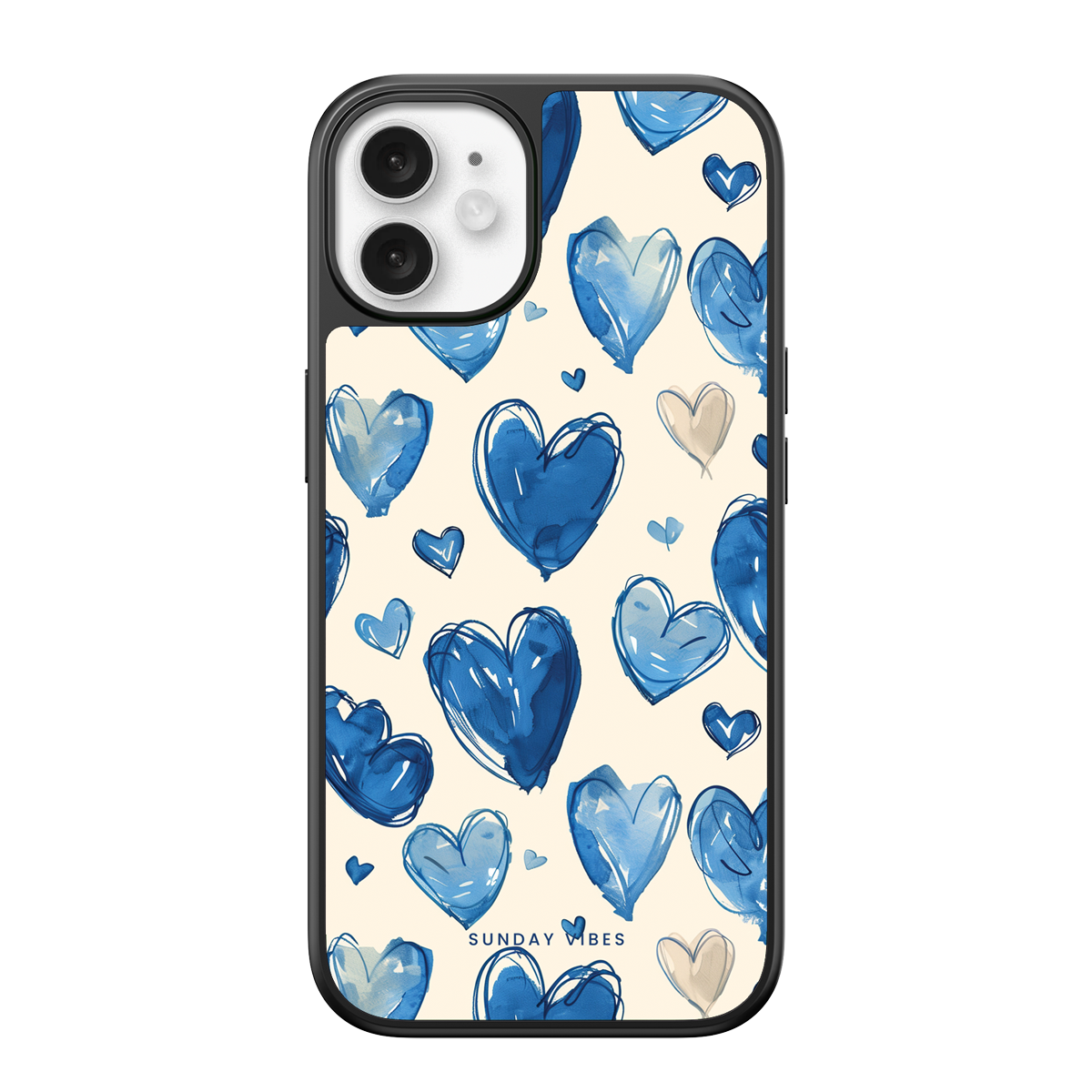 Blue Heart Sketch iPhone Case