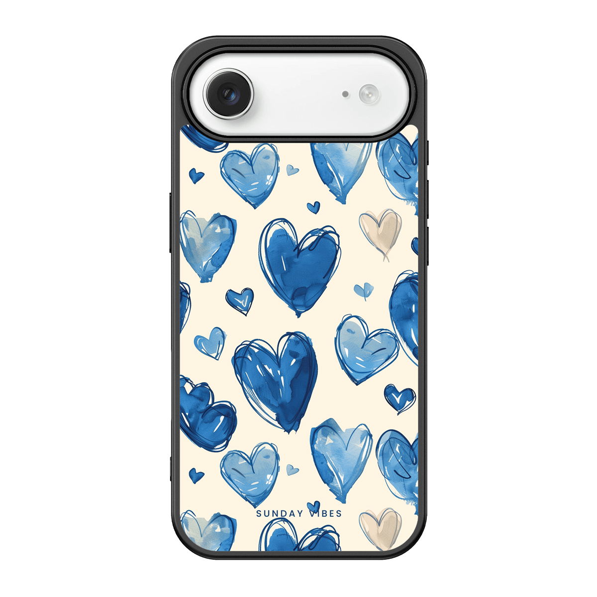 Blue Heart Sketch iPhone Case