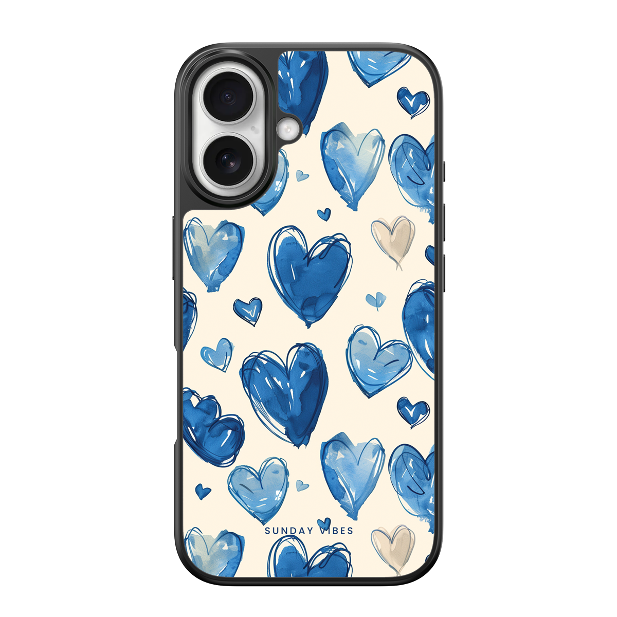 Blue Heart Sketch iPhone Case