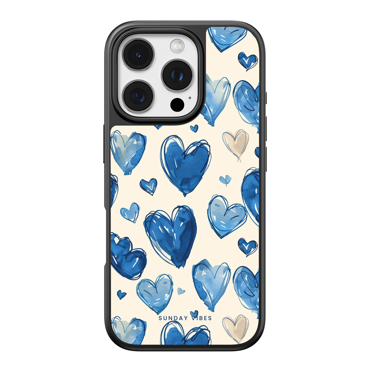 Blue Heart Sketch iPhone Case