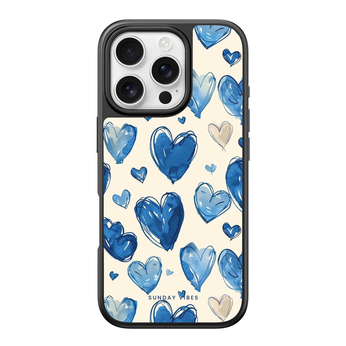 Blue Heart Sketch iPhone Case