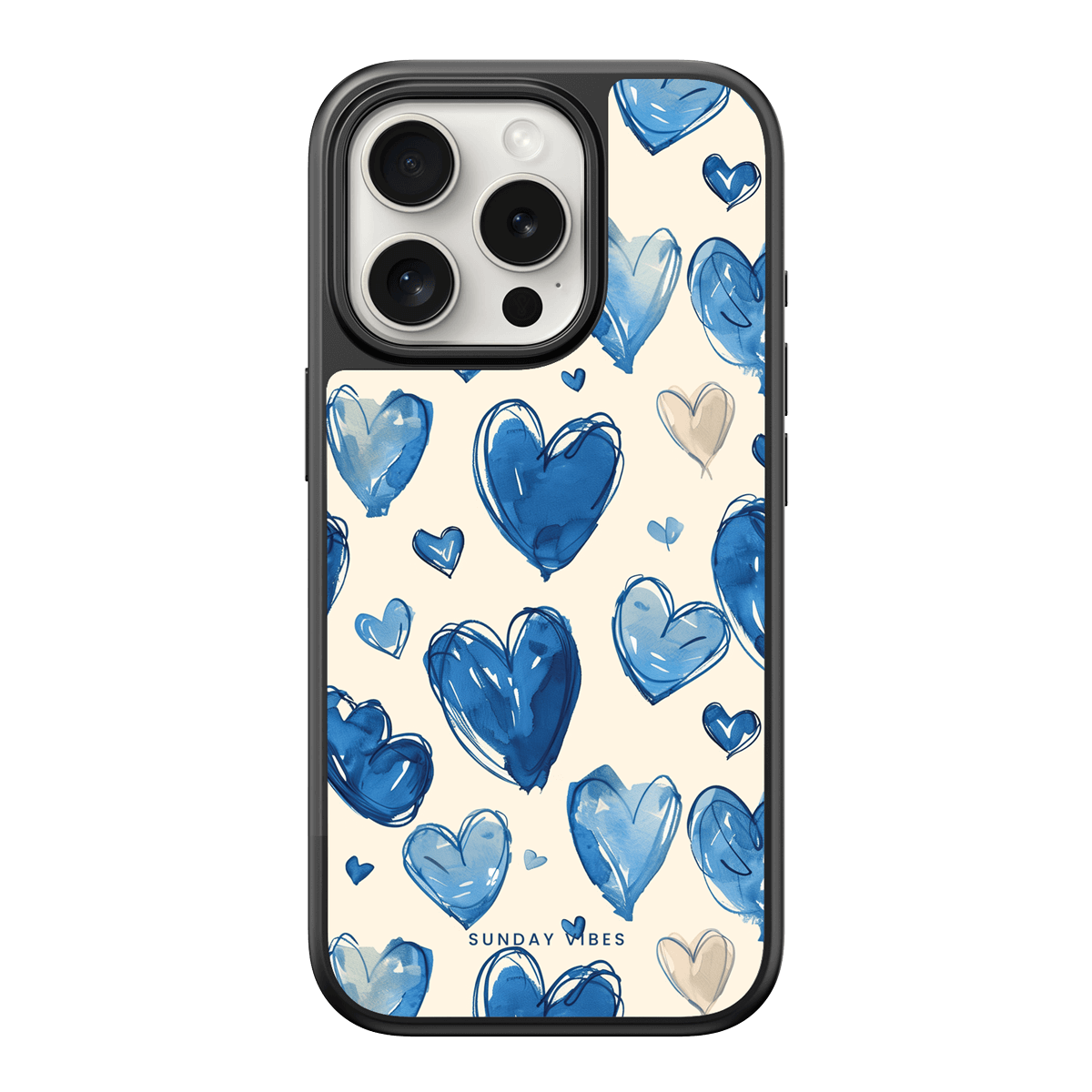 Blue Heart Sketch iPhone Case