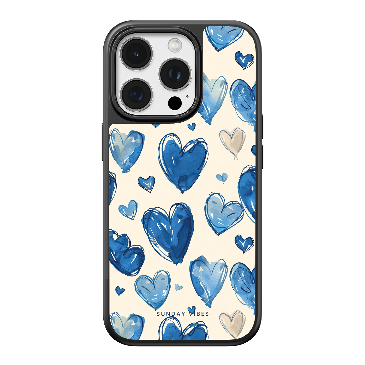 Blue Heart Sketch iPhone Case