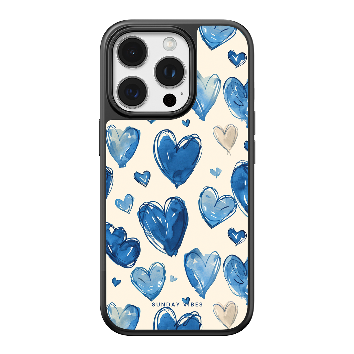 Blue Heart Sketch iPhone Case