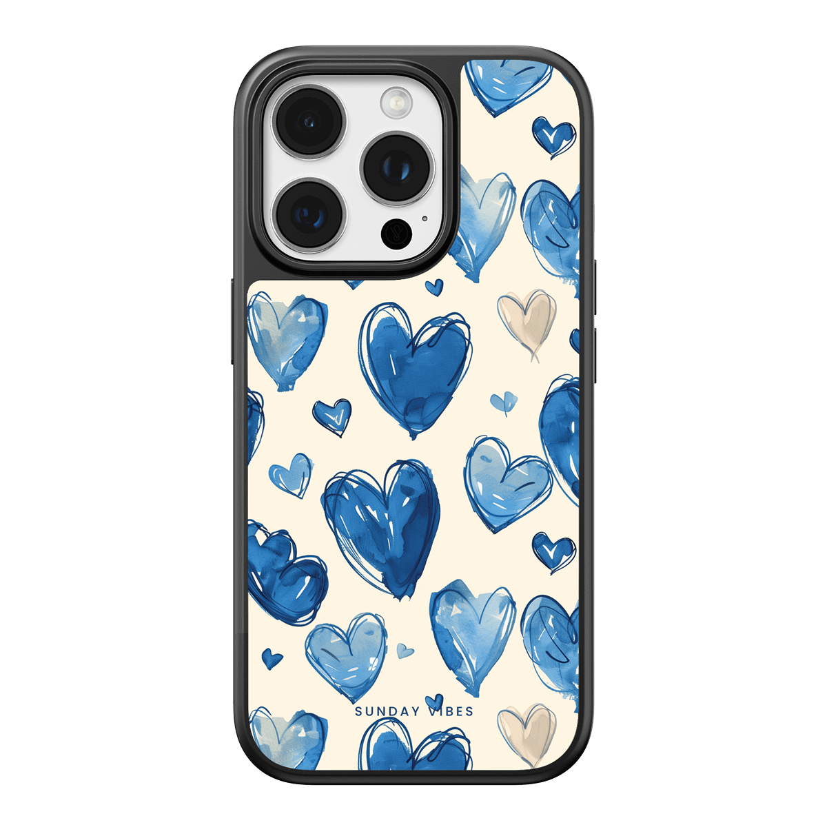 Blue Heart Sketch iPhone Case